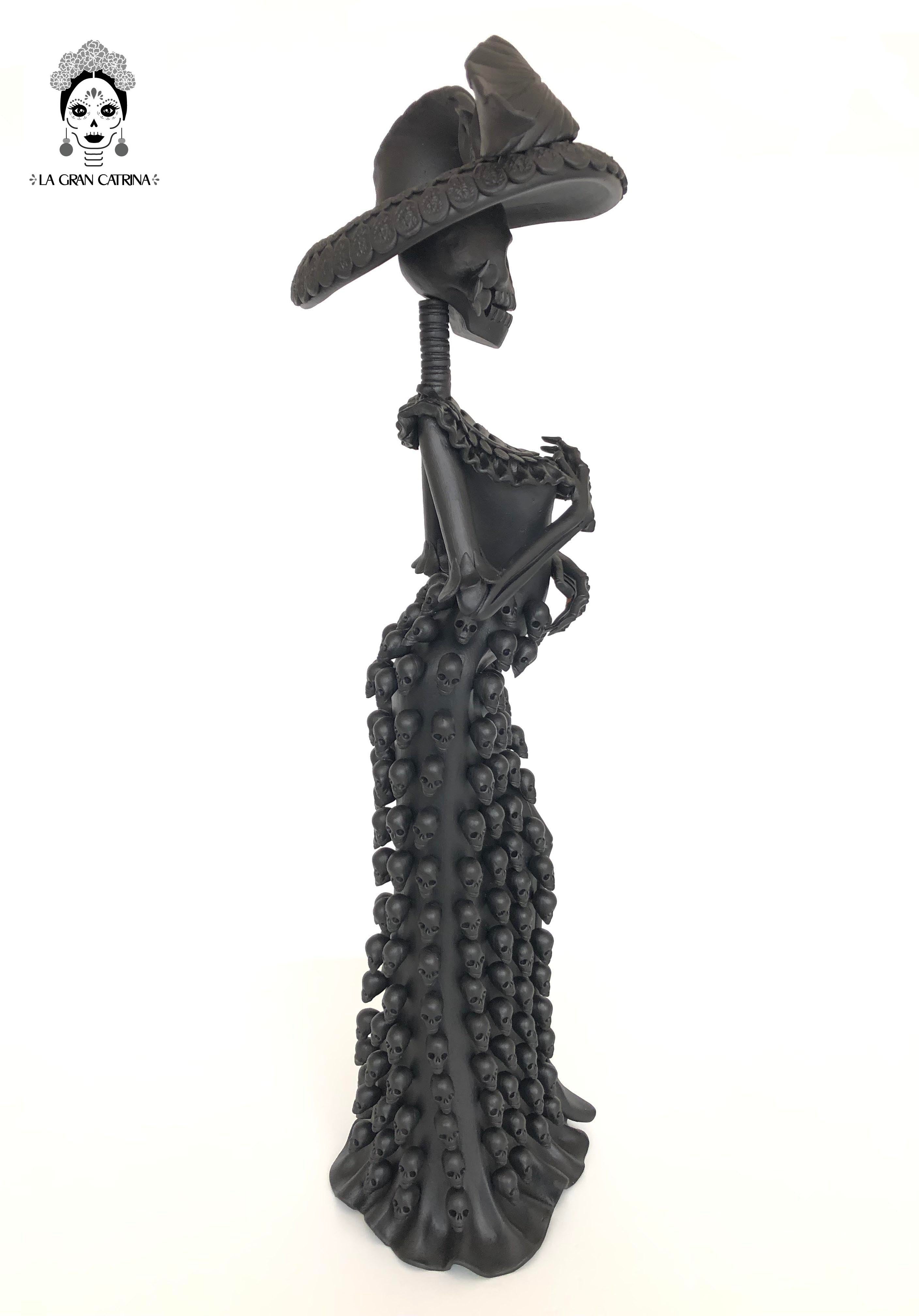Catrina with vestido of skulls - 24 in. Adan