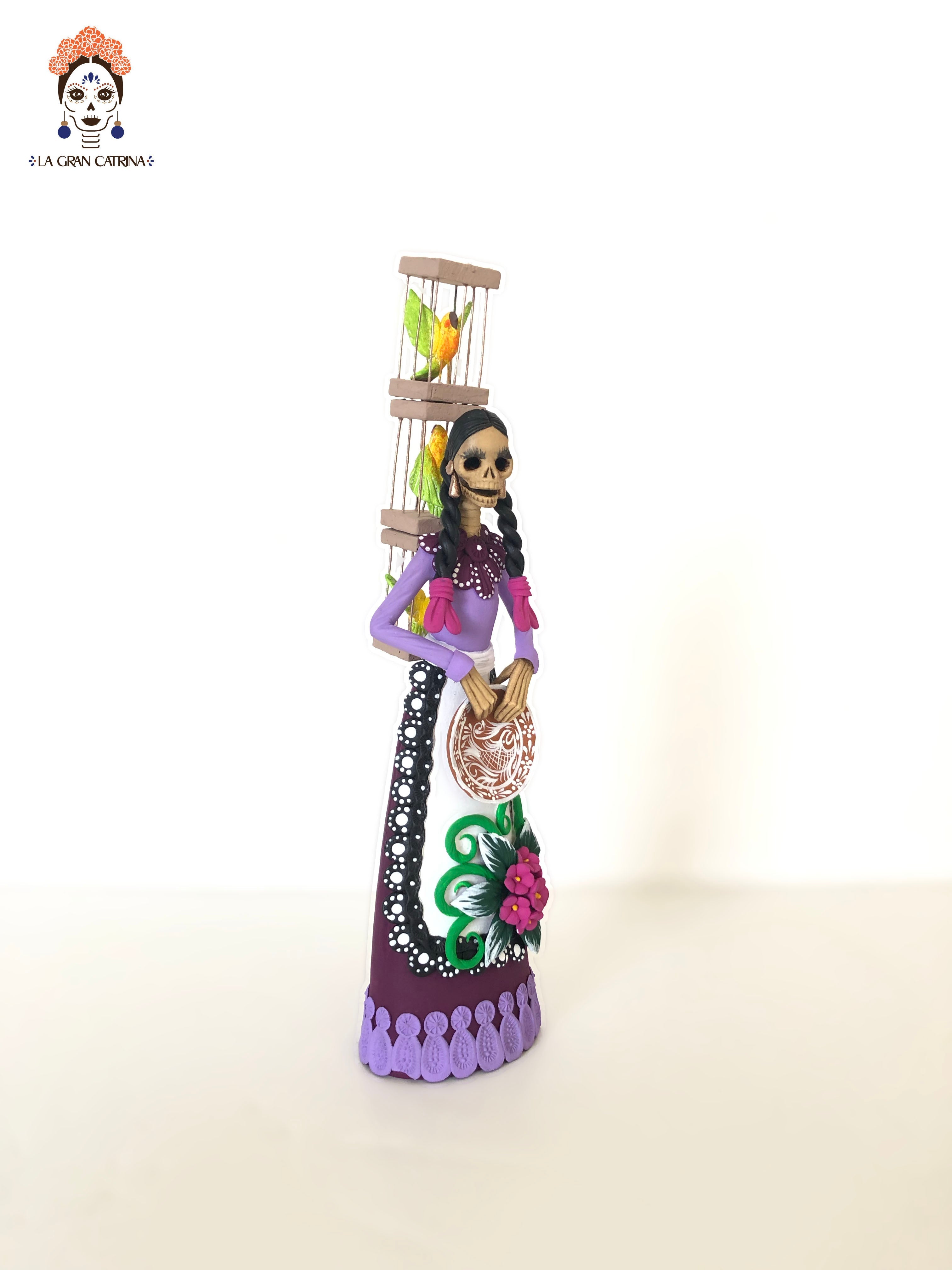 Catrina Pajarera - 12 in. - Vestido morado - in. Production Adan