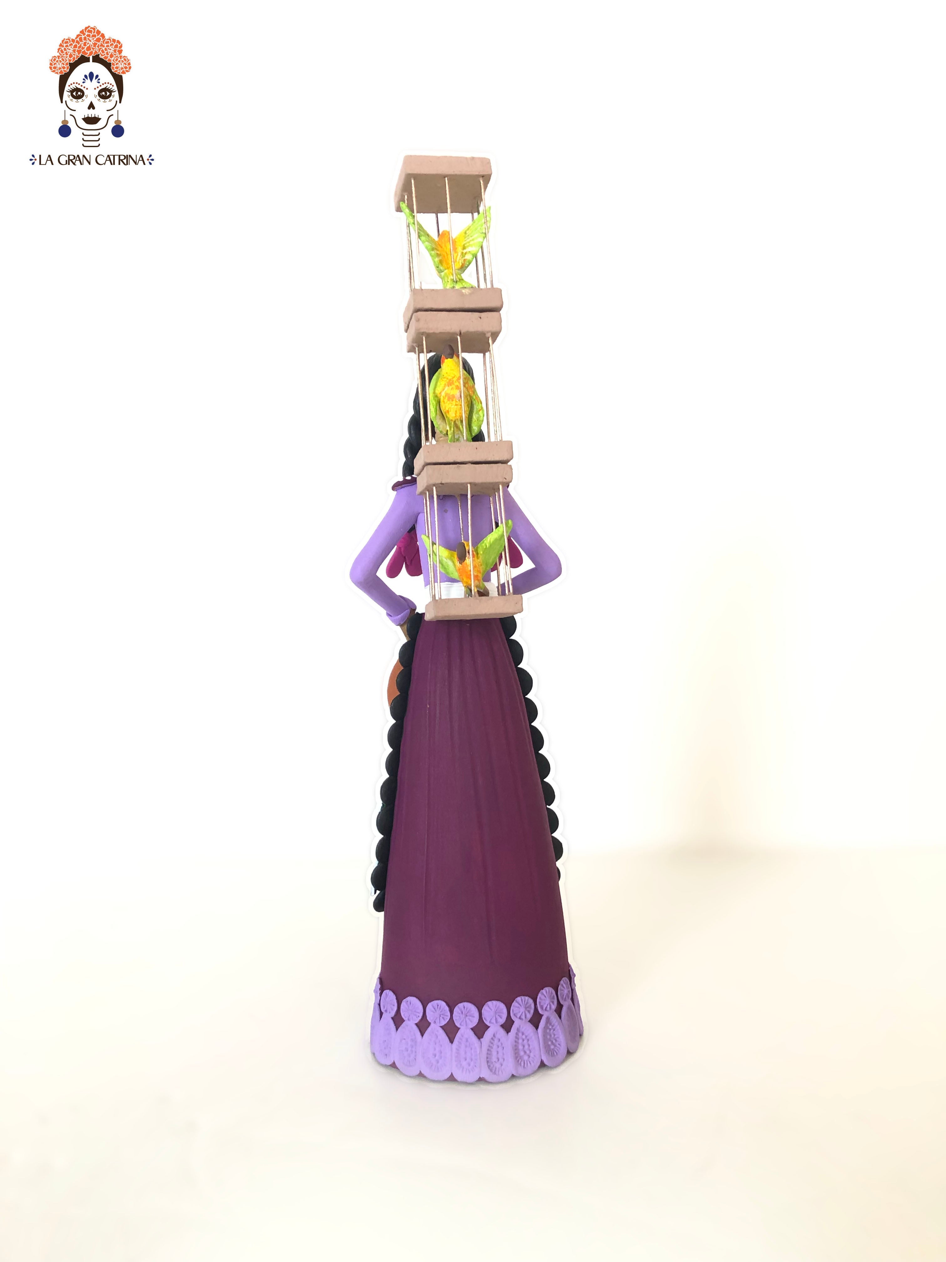Catrina Pajarera - 12 in. - Vestido morado - in. Production Adan