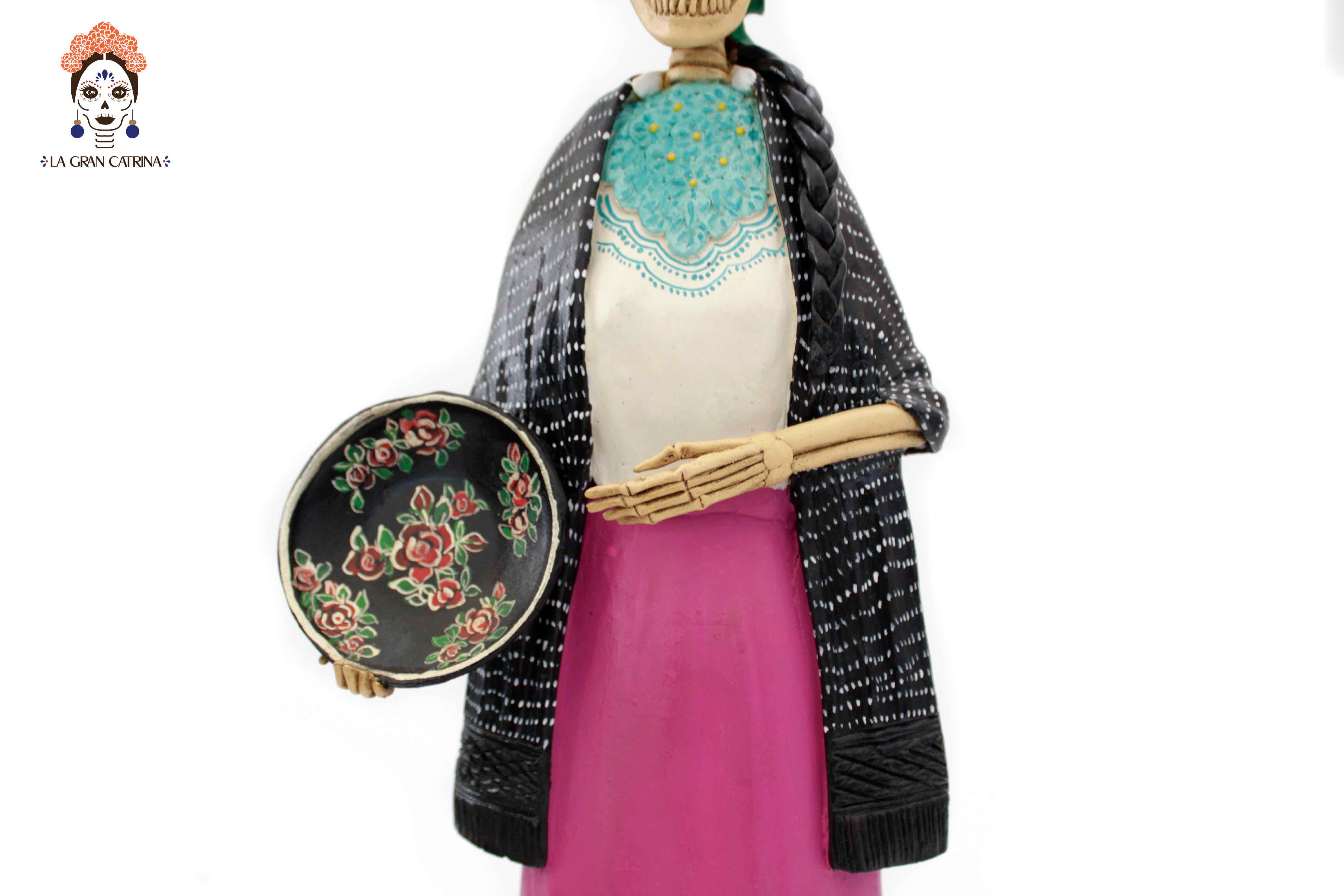 La Catrina del plato flowereado - 19 in. - Made to Order Adan
