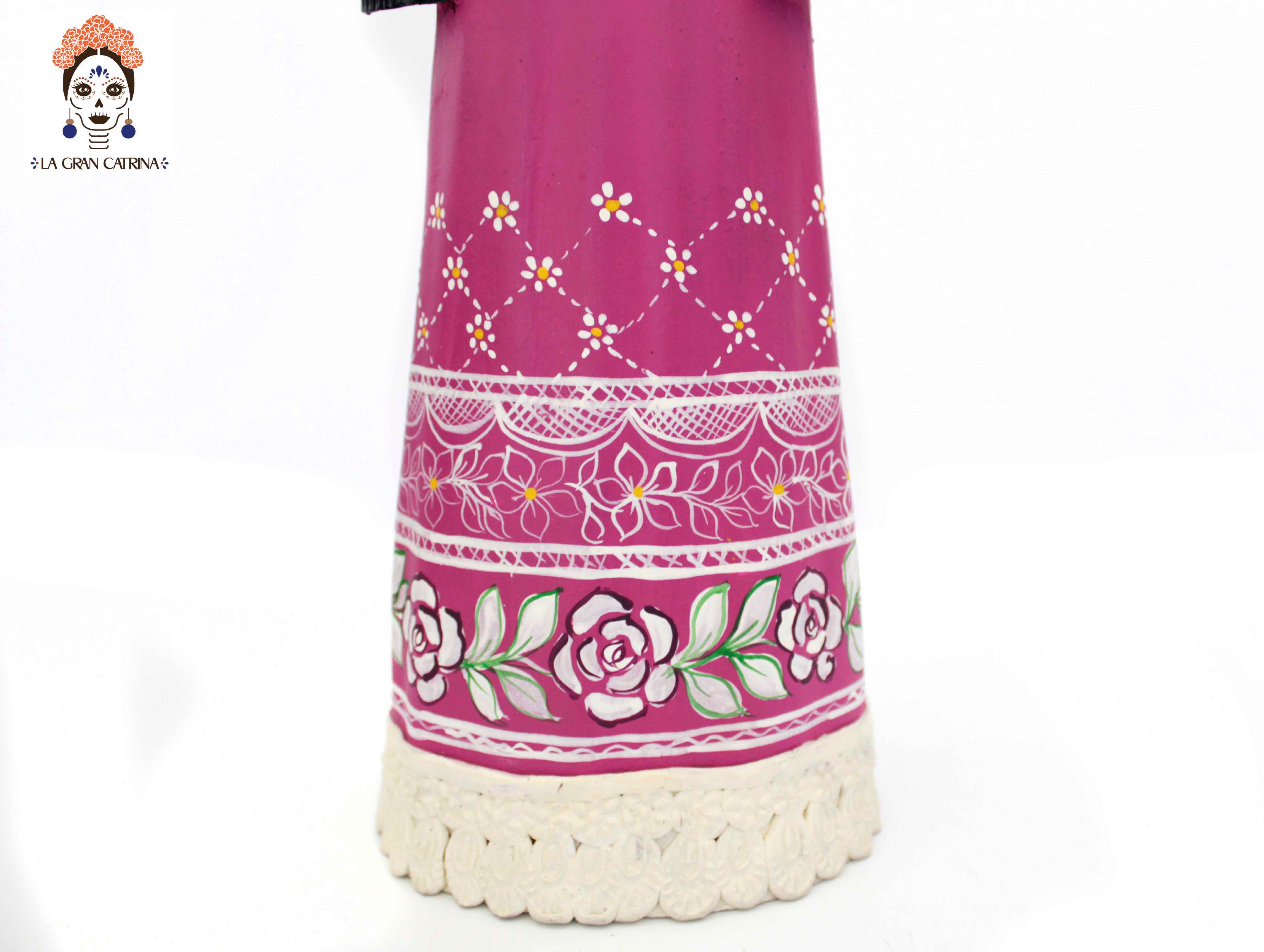 La Catrina del plato flowereado - 19 in. - Made to Order Adan
