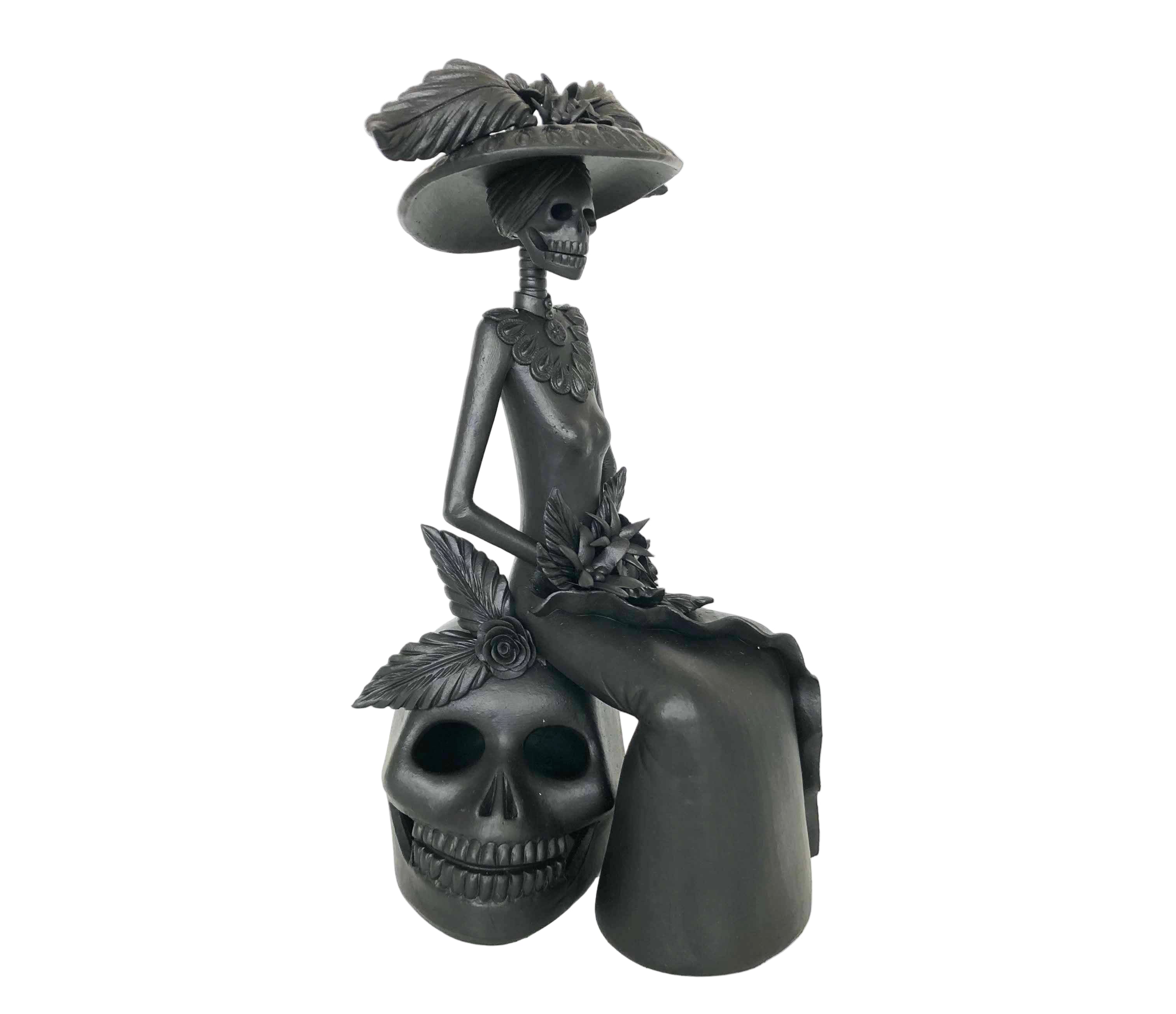 Catrina black sentada en Skull - 14 in. Adan