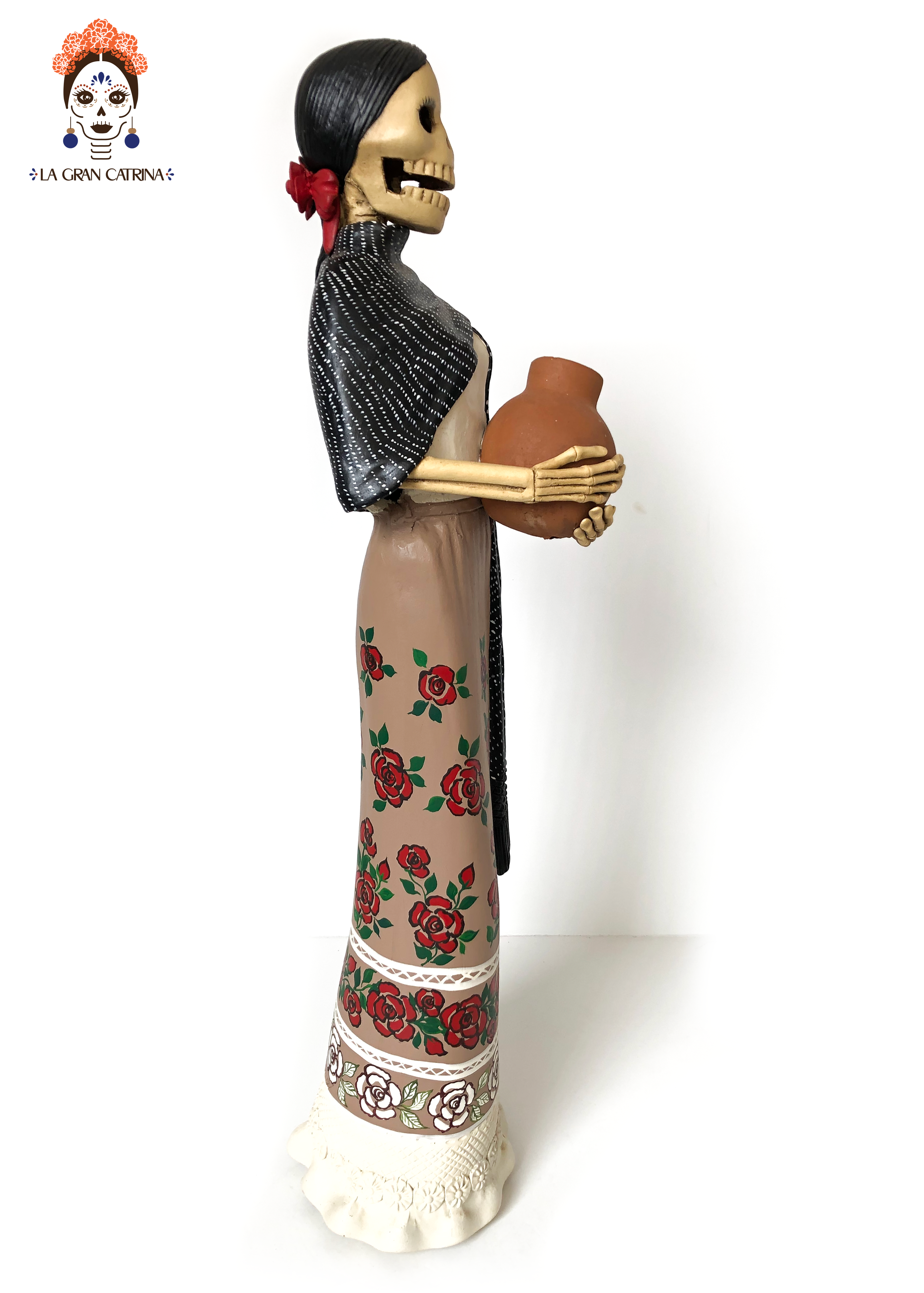Catrina with olla Clay - 27 in. Adan