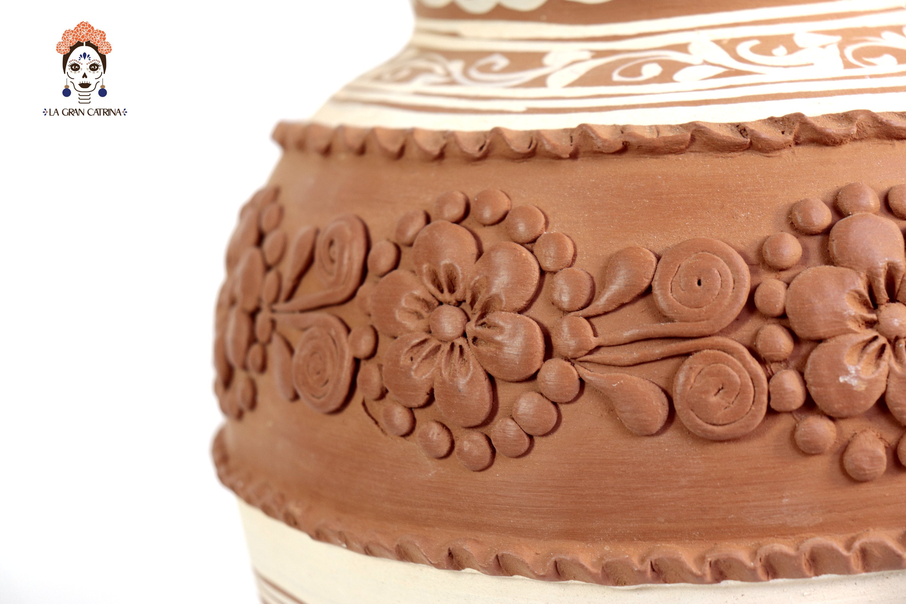 Vase Flower Clay Tall - Patamban - 12.9 in. Patamban