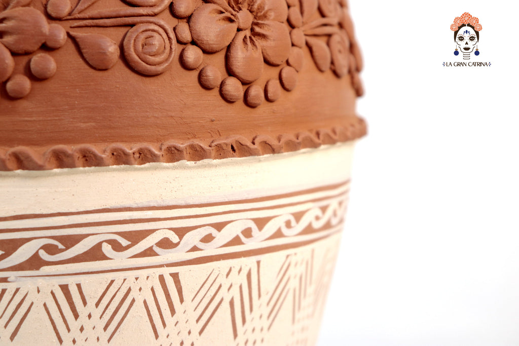 Vase Flower Clay Tall - Patamban - 12.9 in. Patamban
