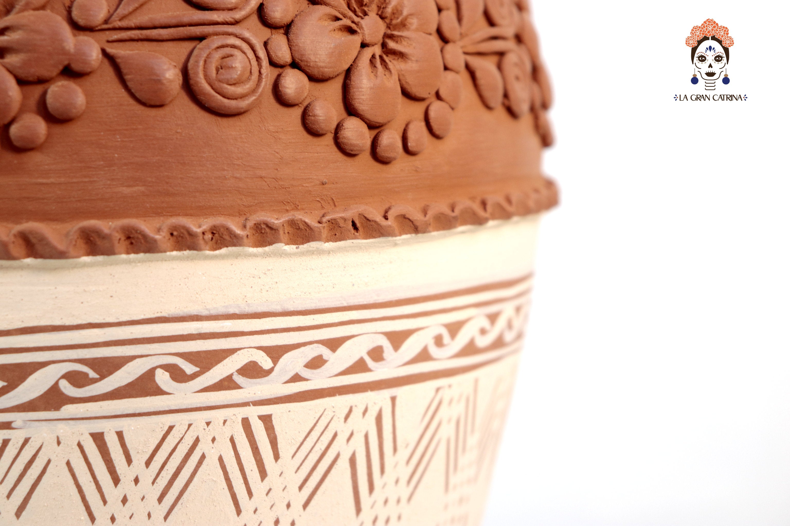 Vase Flower Clay Tall - Patamban - 12.9 in. Patamban