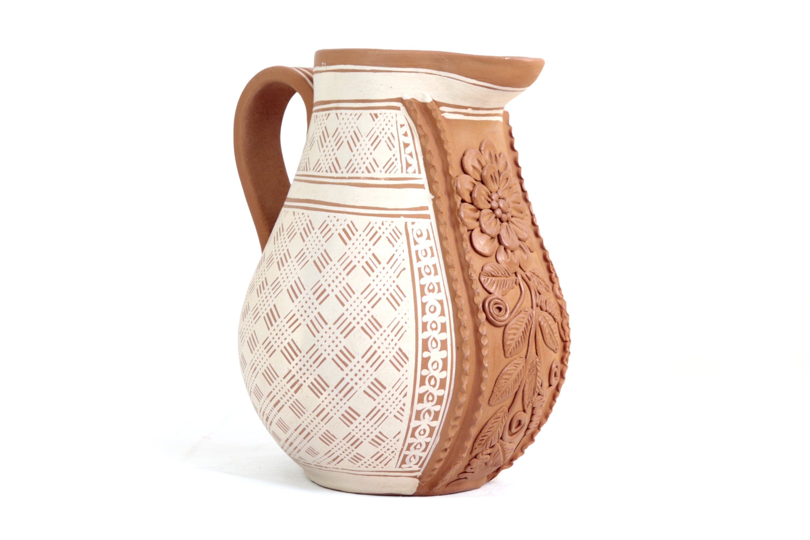 Pitcher Floral Clay - Patamban - 10 in. Patamban