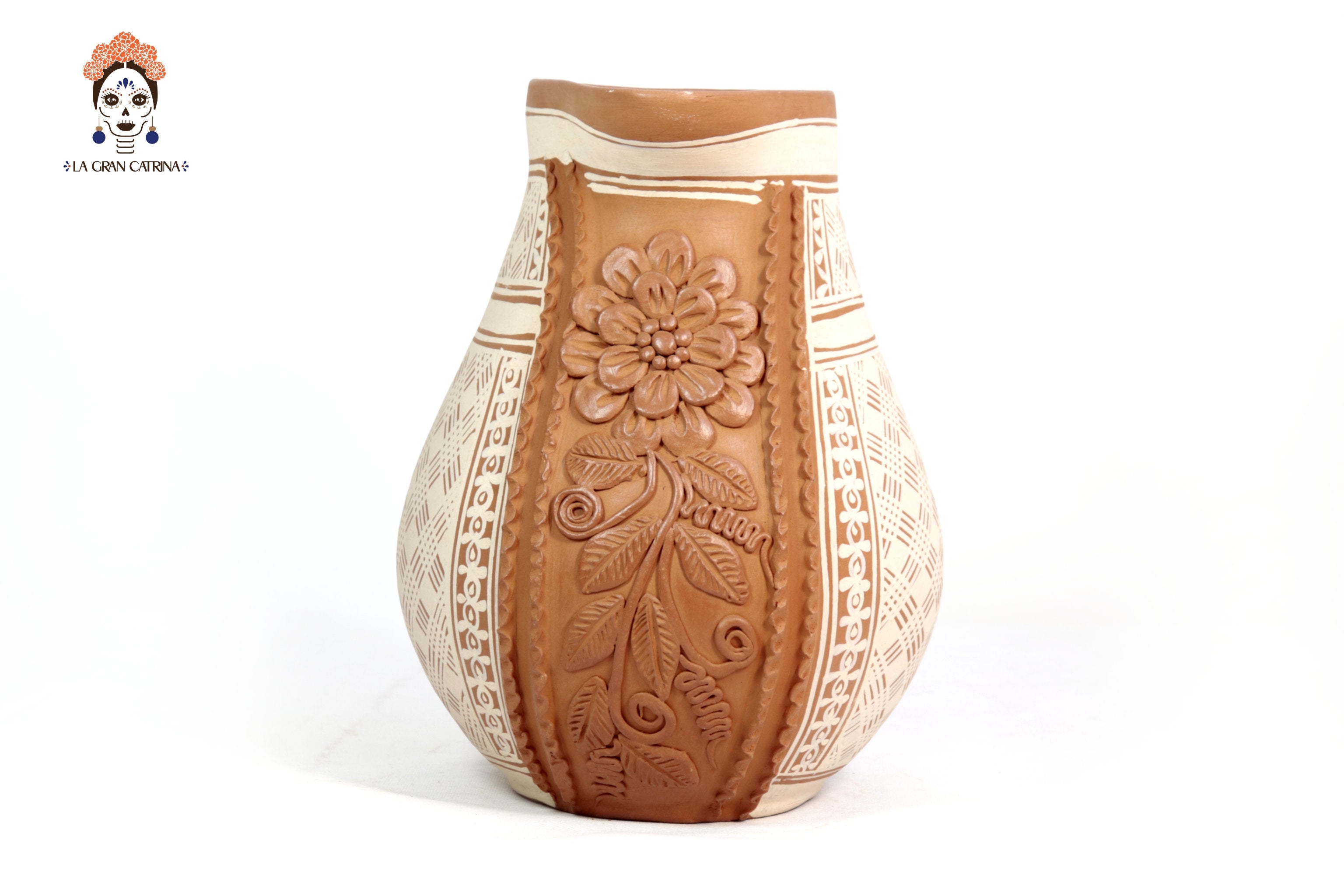 Pitcher Floral Clay - Patamban - 10 in. Patamban