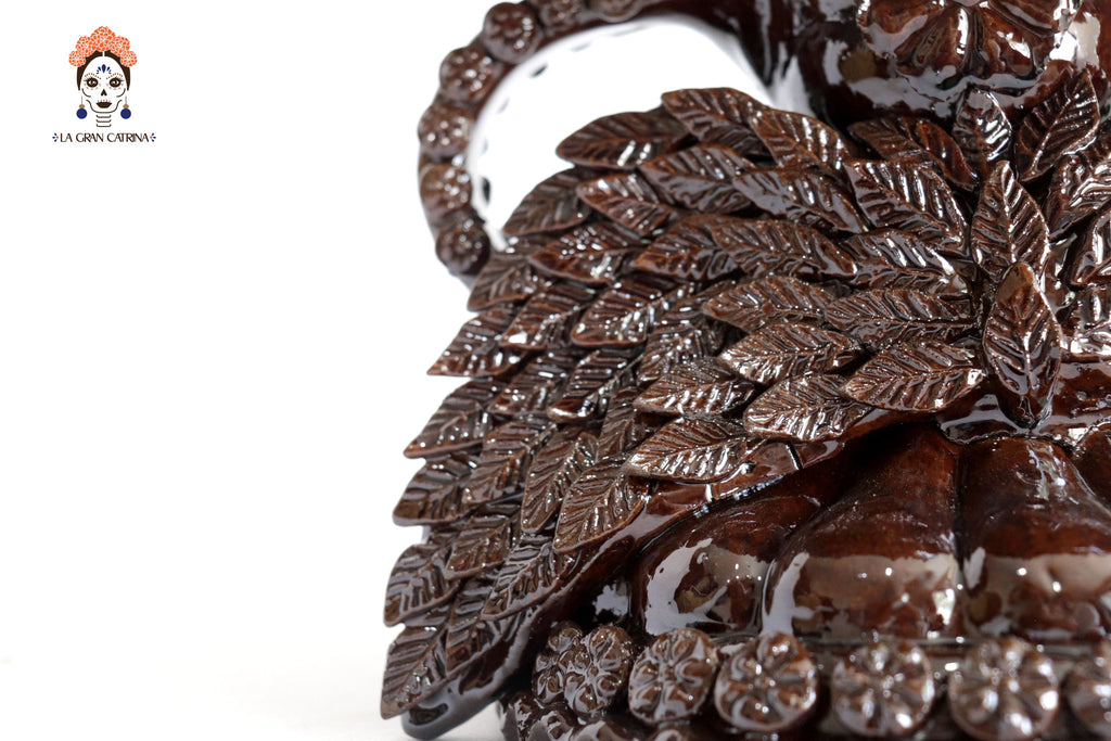 Winged Copal Burner brown - Glazed Clay - 9.5 in. David Hdz SFL