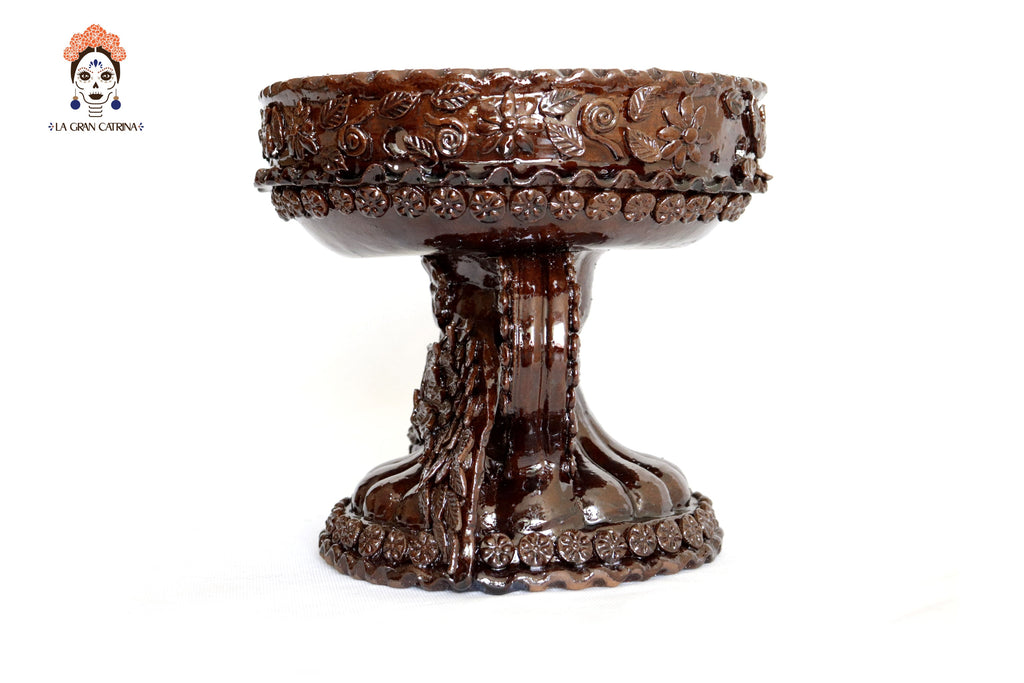 Winged Copal Burner brown - Glazed Clay - 9.5 in. David Hdz SFL