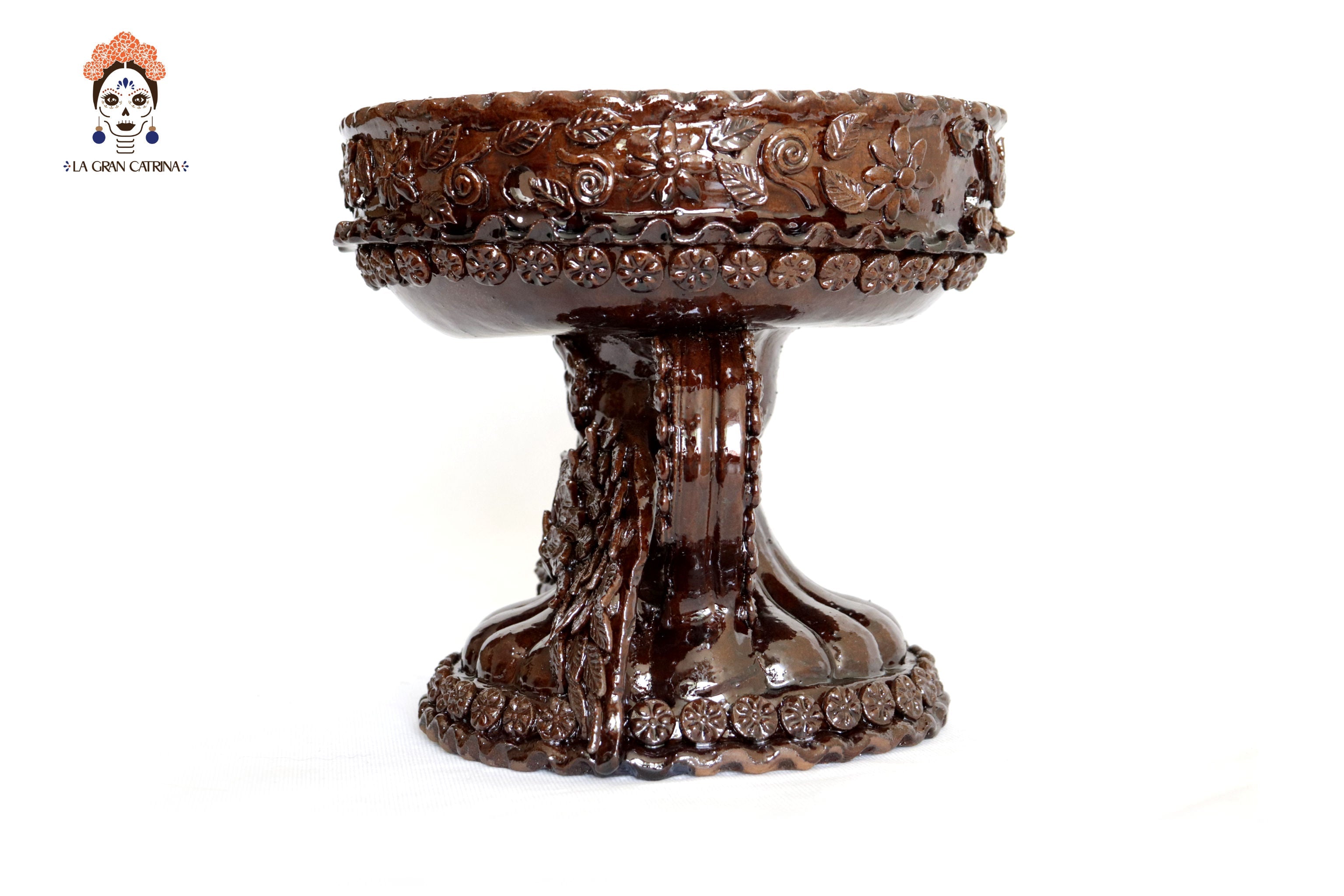 Winged Copal Burner brown - Glazed Clay - 9.5 in. David Hdz SFL