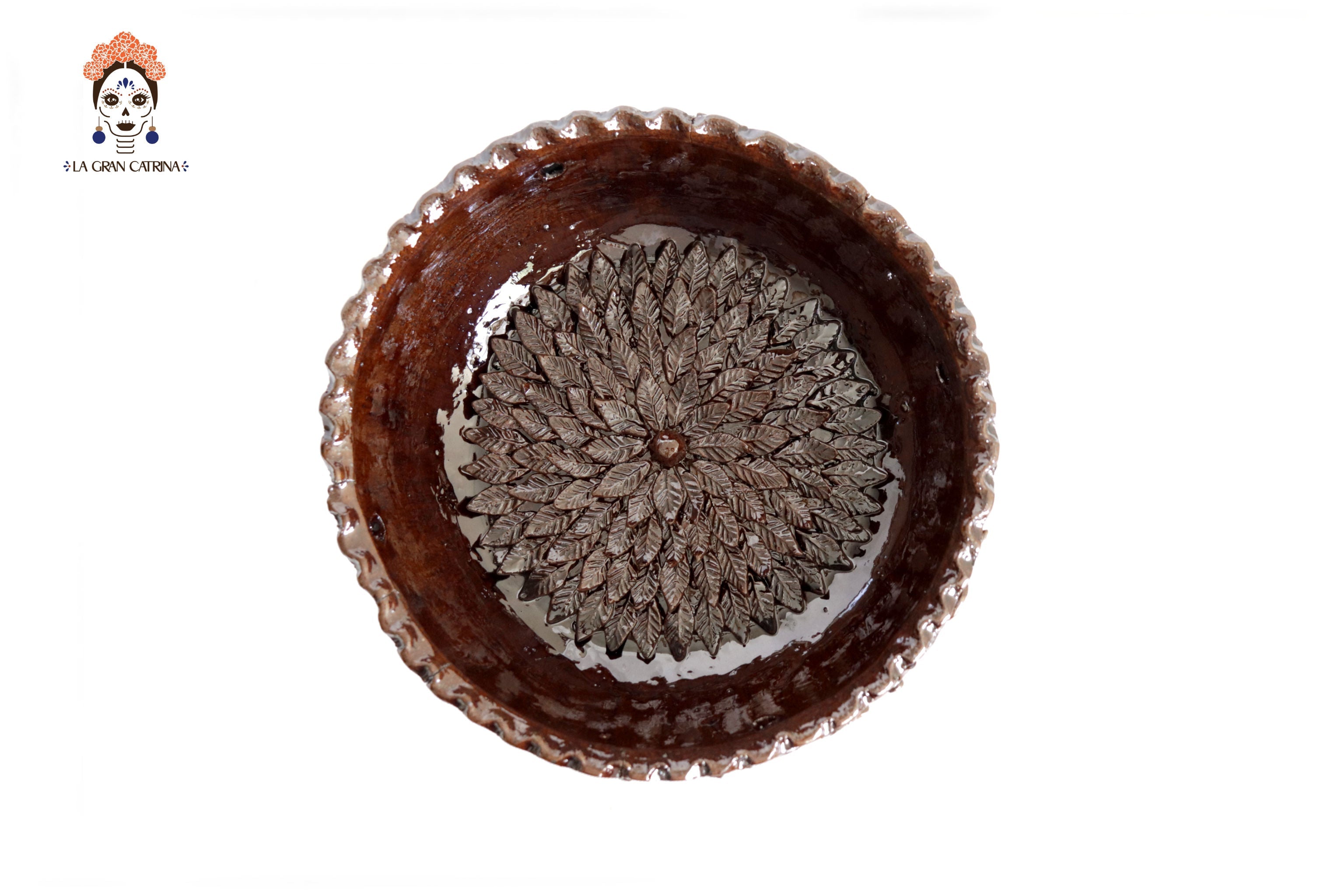 Winged Copal Burner brown - Glazed Clay - 9.5 in. David Hdz SFL