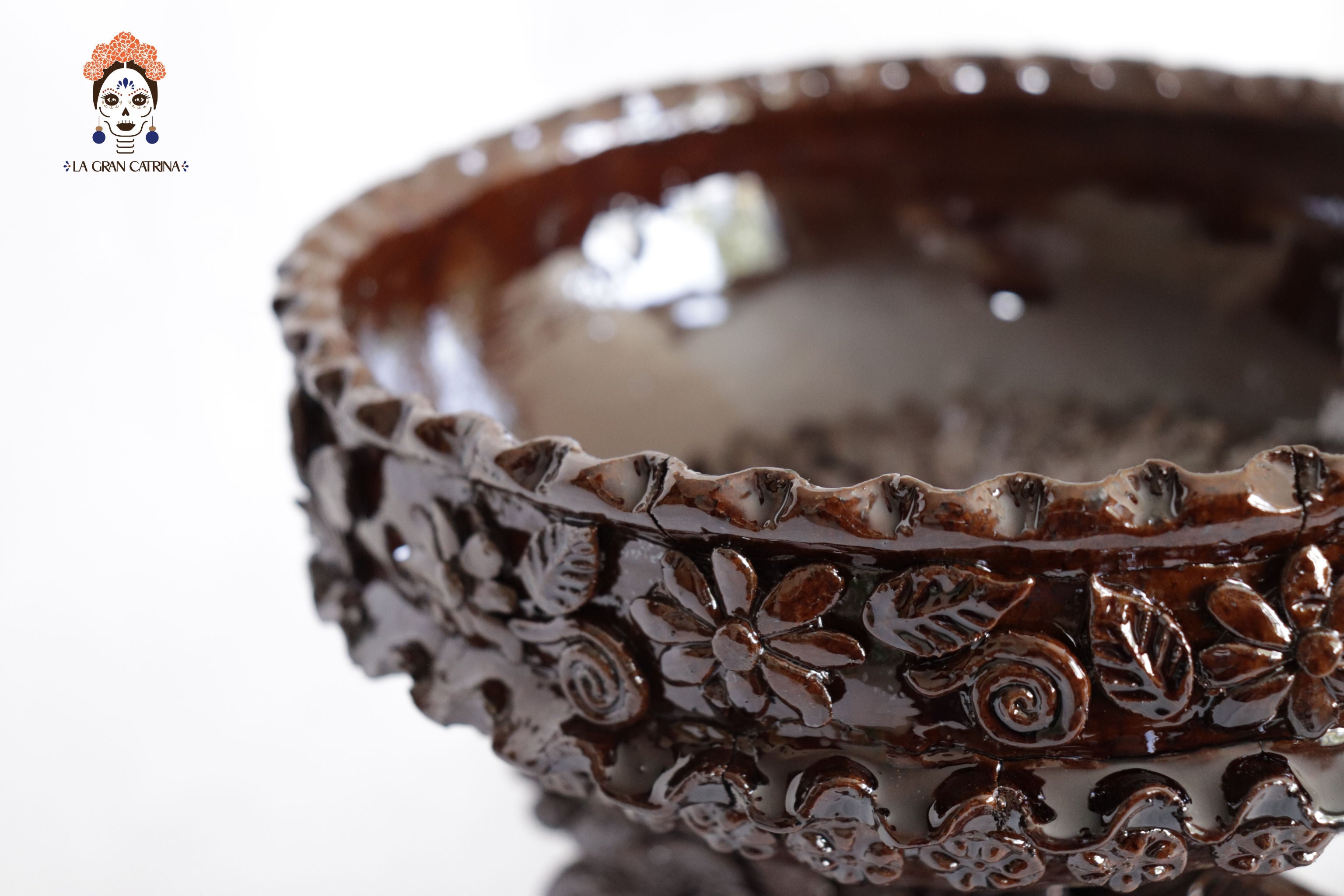 Winged Copal Burner brown - Glazed Clay - 9.5 in. David Hdz SFL