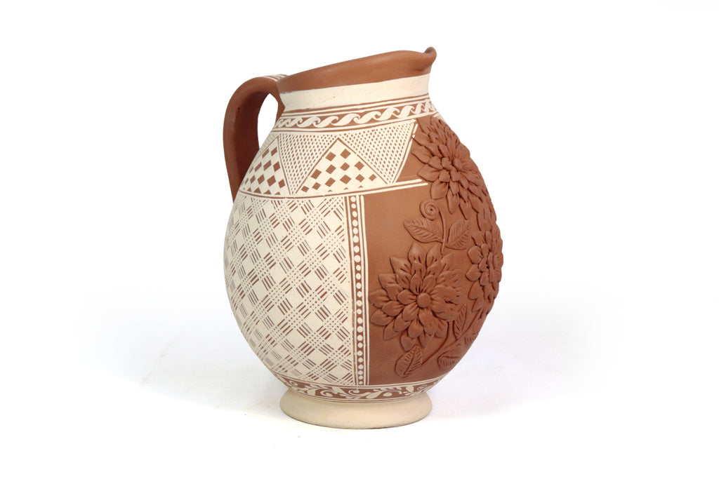 Pitcher Floral Clay - Patamban - 11.4 in. Patamban