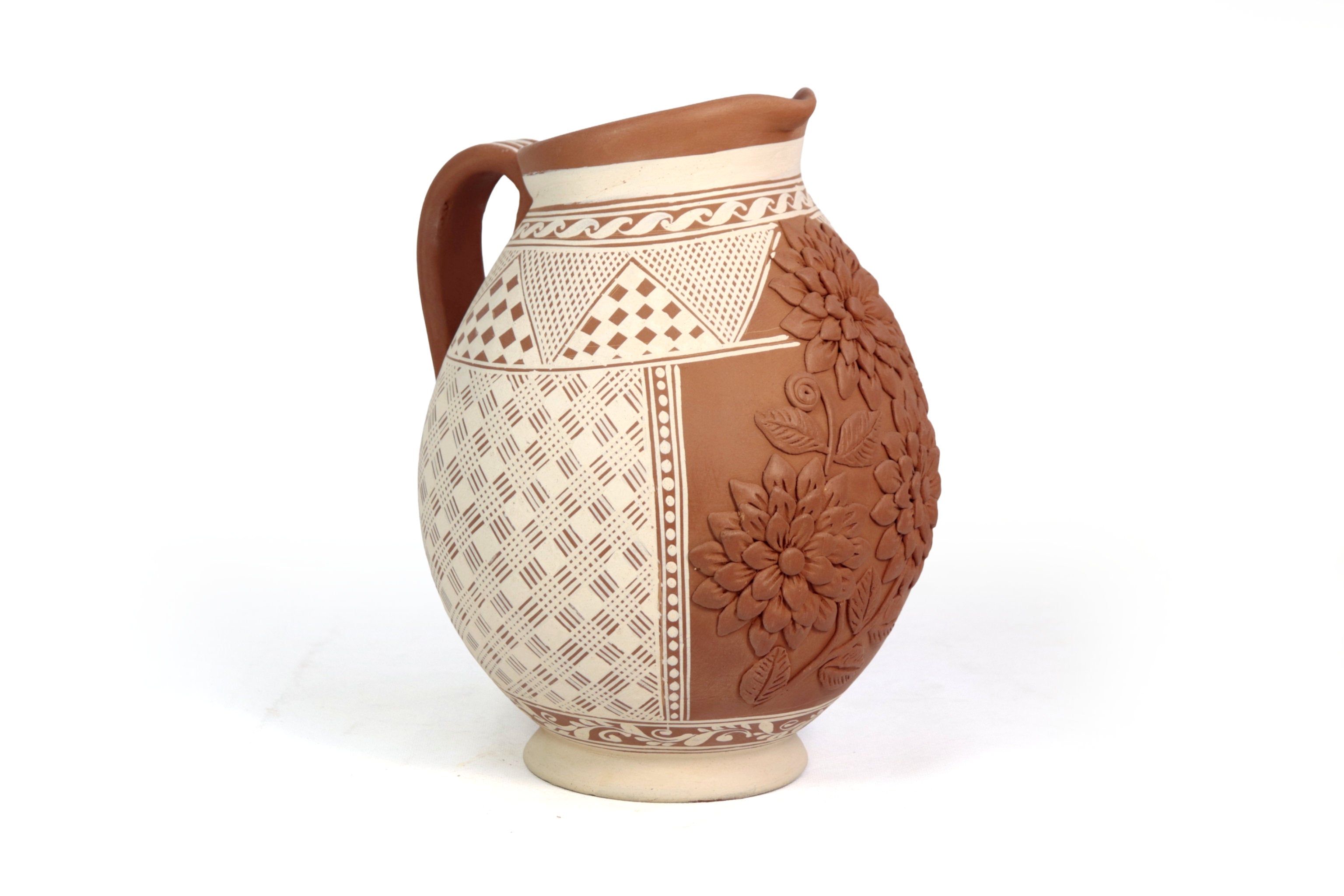 Pitcher Floral Clay - Patamban - 11.4 in. Patamban