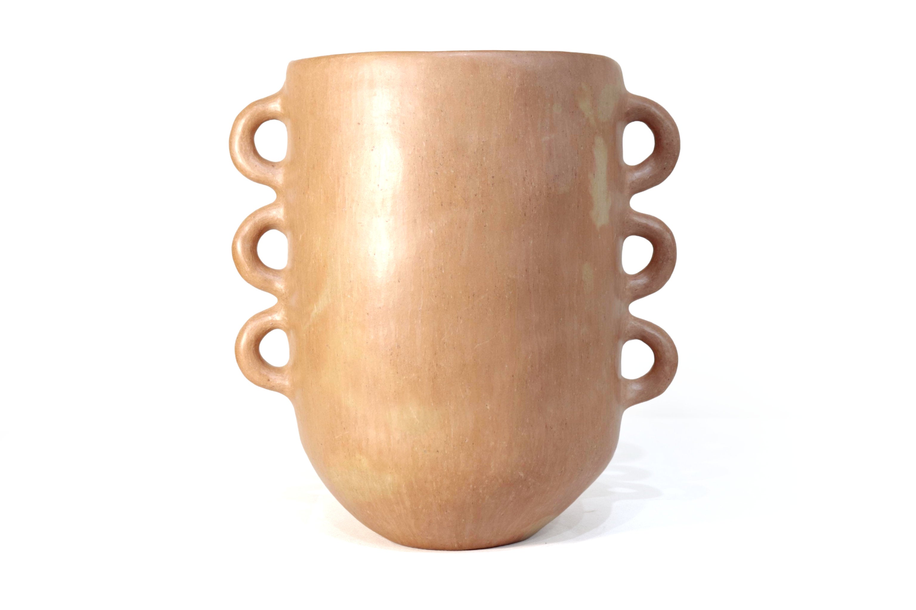 Vessel Ancestral Mixe elongated of 6 handles - 11.4 in. Silvia Mixe