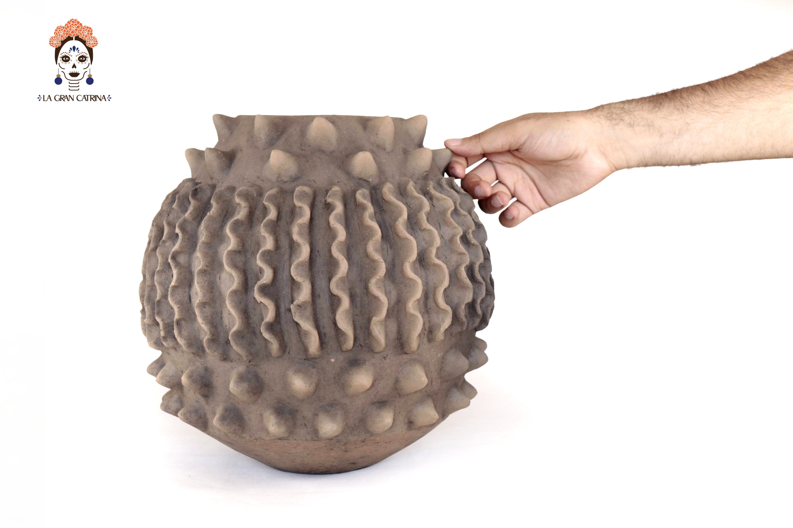 Vase Clay Textured - 11.8 in. Atzompa