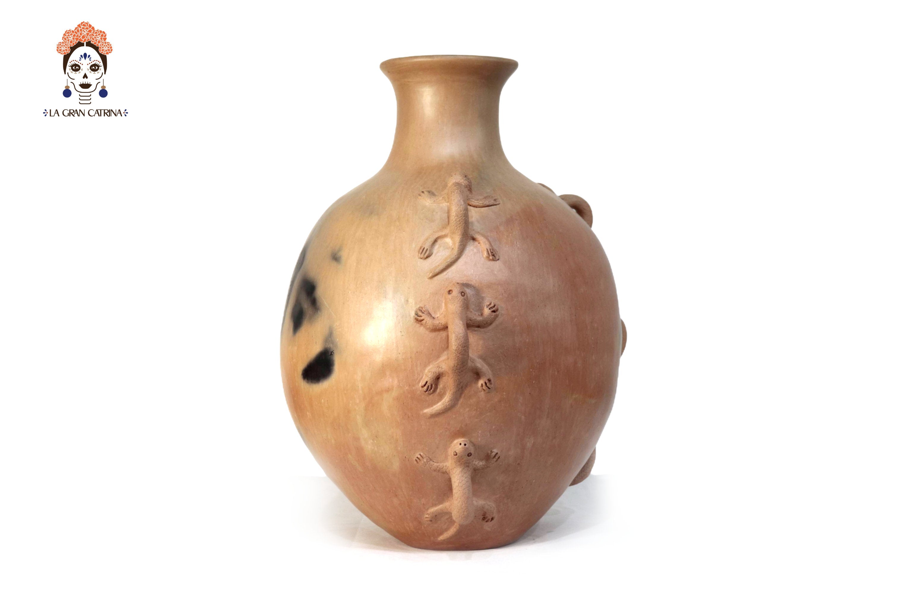 Vessel Ancestral Mixe with lizard handles - 17.7 in. Pendiente