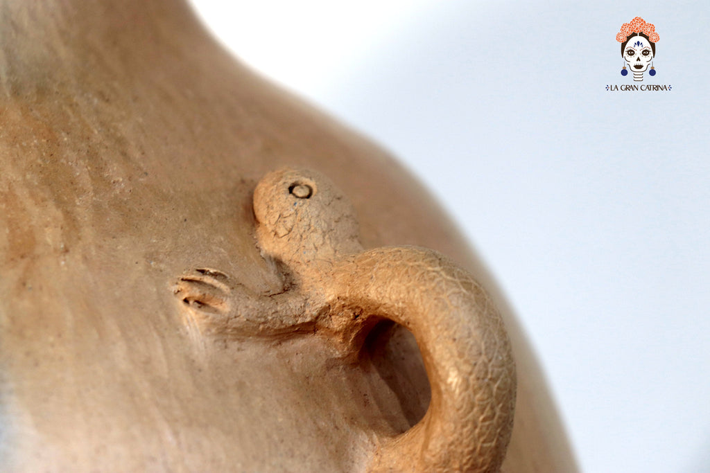 Vessel Ancestral Mixe with lizard handles - 17.7 in. Pendiente