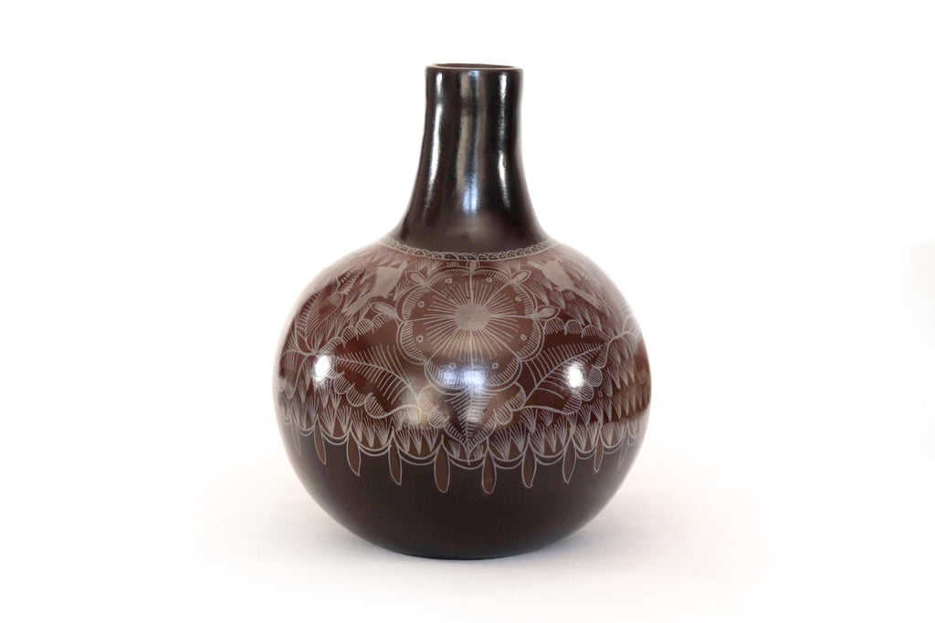Vase with Foliage brown - Huancito - 11.6 in. Pablo Huancito