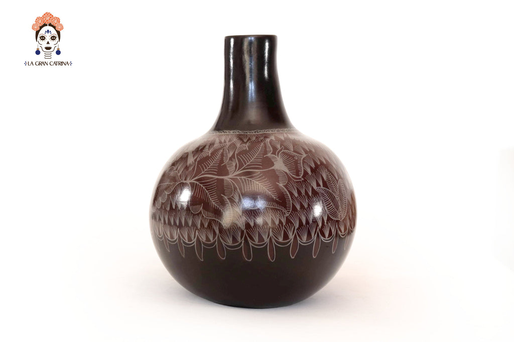 Vase with Foliage brown - Huancito - 11.6 in. Pablo Huancito