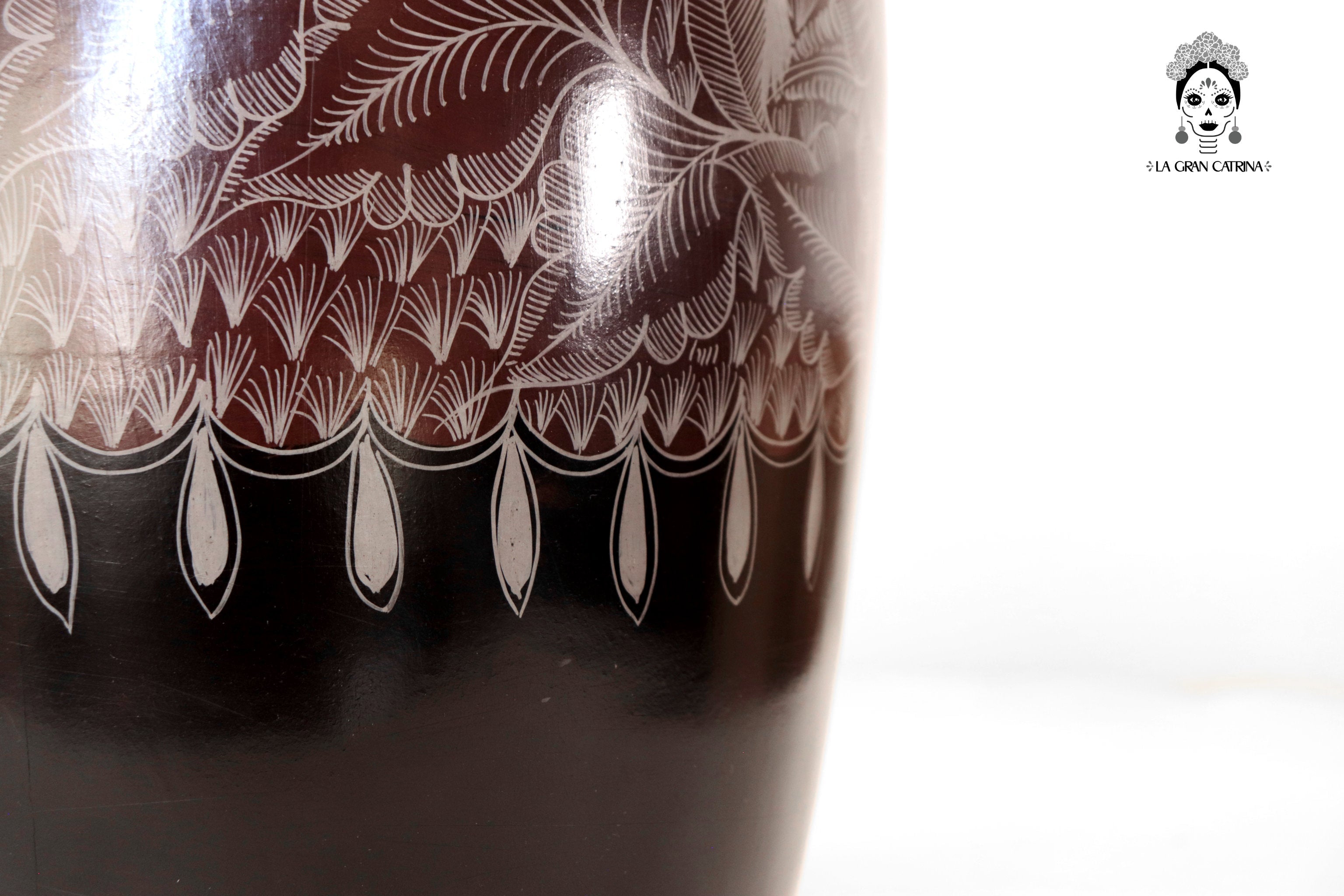 Water Jar Dark Flowers and Birds - Huancito - 18.3 in. Pablo Huancito