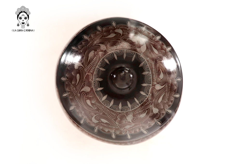 Water Jar Dark Flowers and Birds - Huancito - 18.3 in. Pablo Huancito