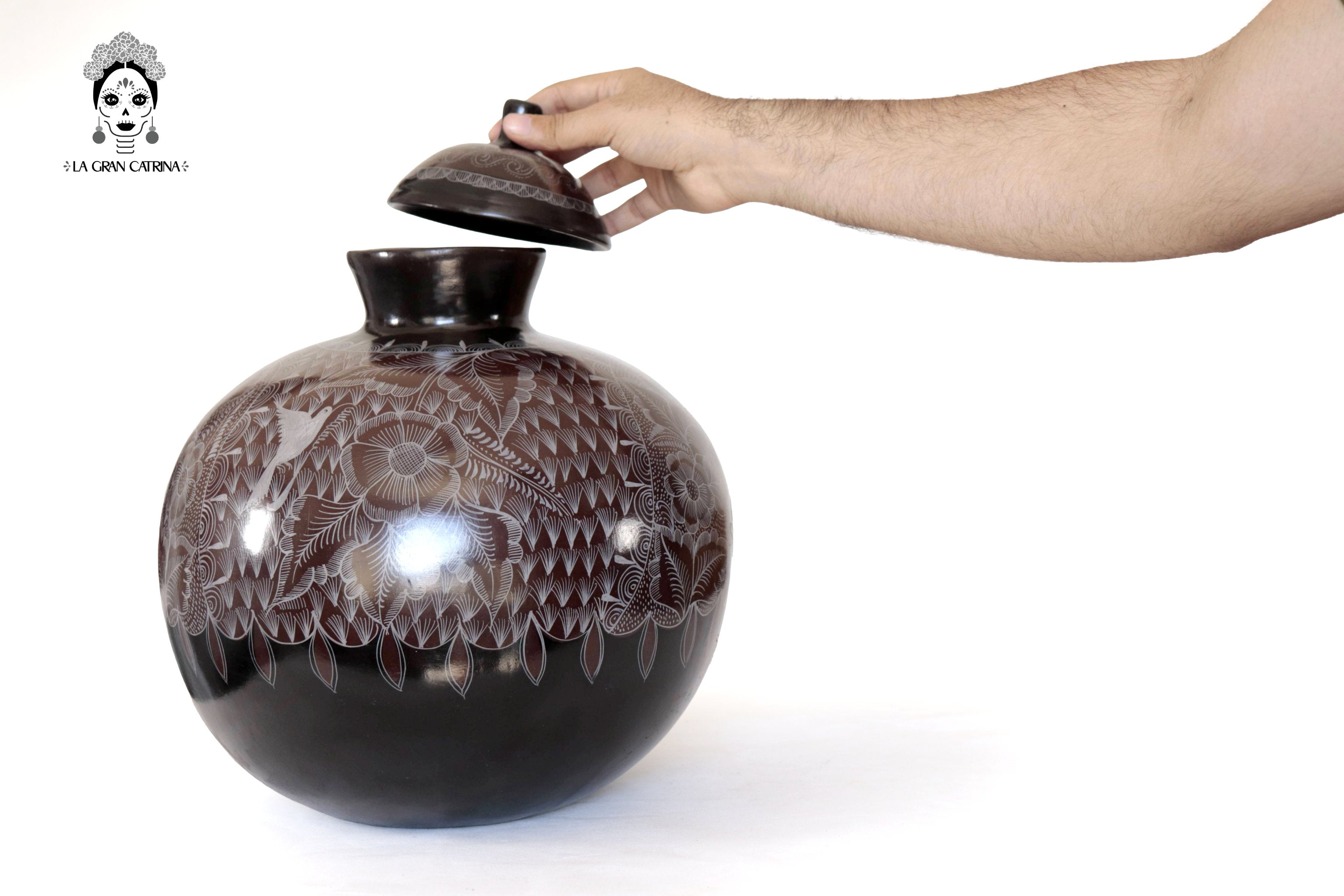 Vase of birds brown - Huancito - 14.9 in. Pablo Huancito