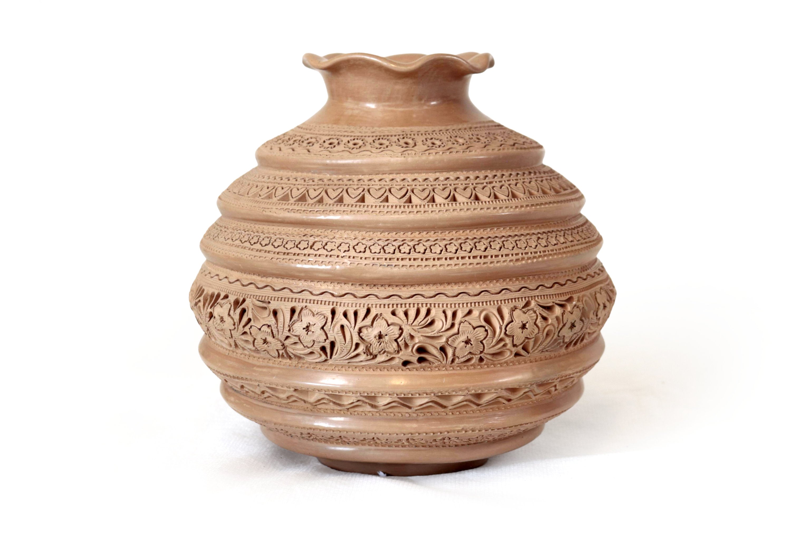 Vase Mielero of San Bartolo - 10.2 in. Tierra Lumbre