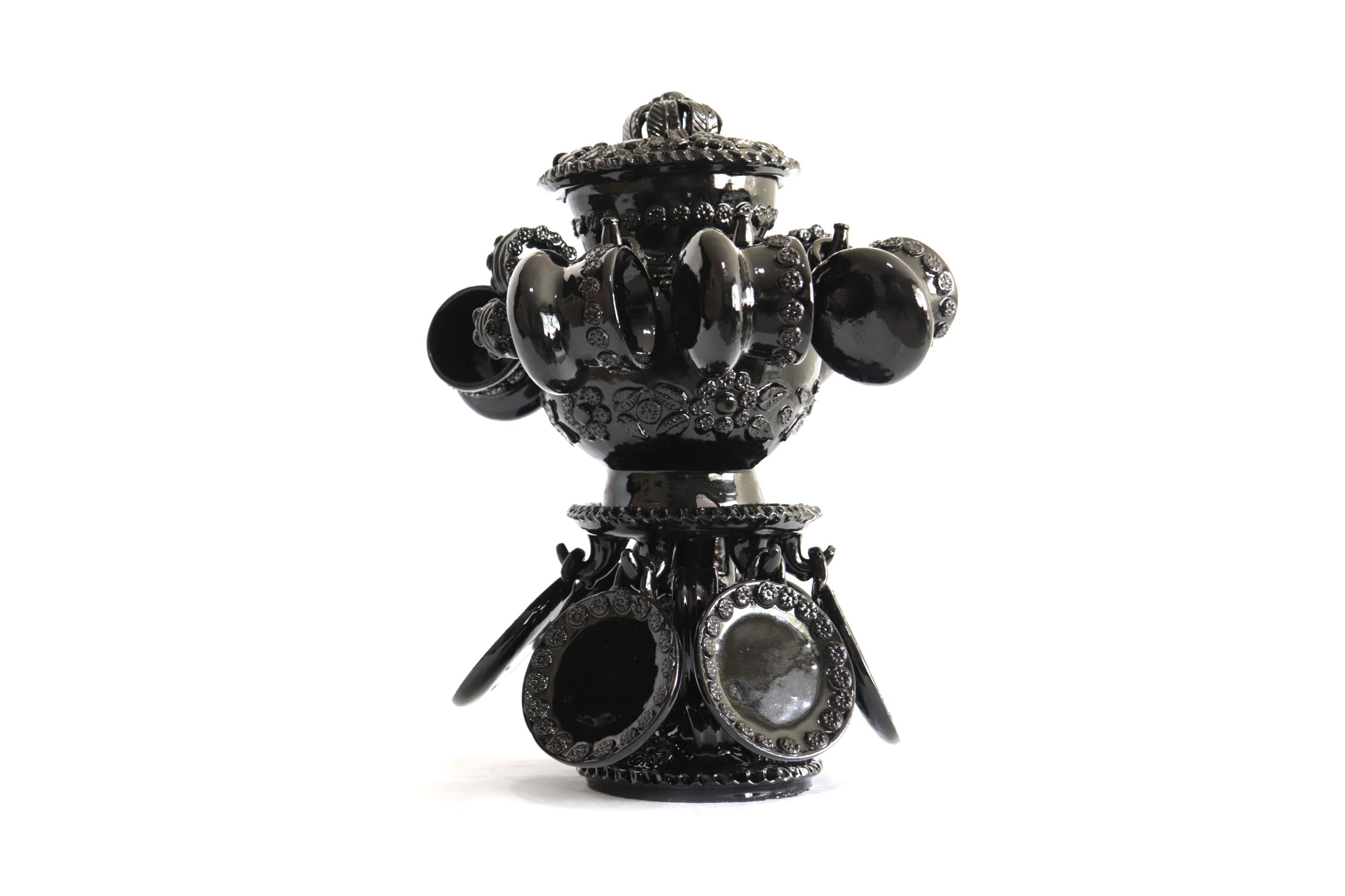 Ponchera with platos and tazas - Glazed Clay - 19 in. Julian Morales SFL