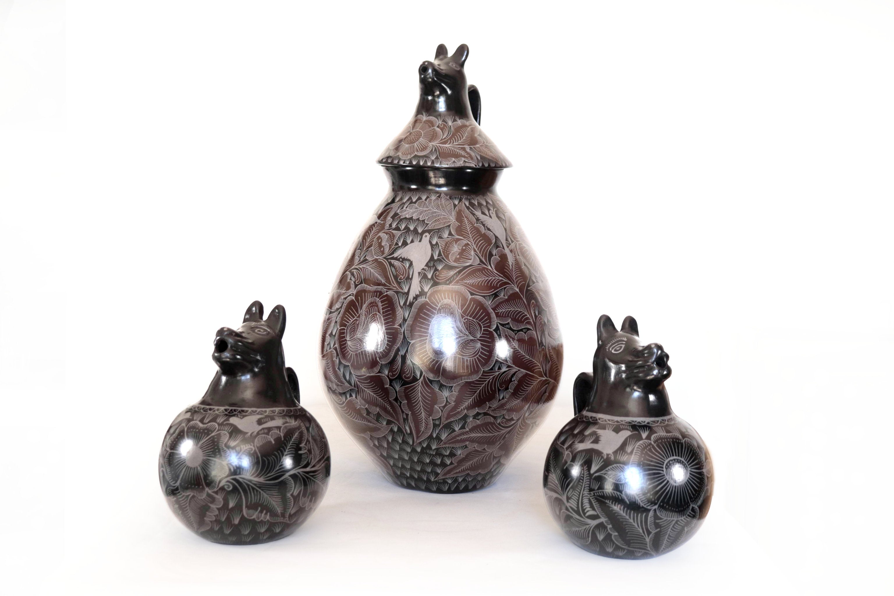 Set of Vases Coyote - Huancito Pablo Huancito