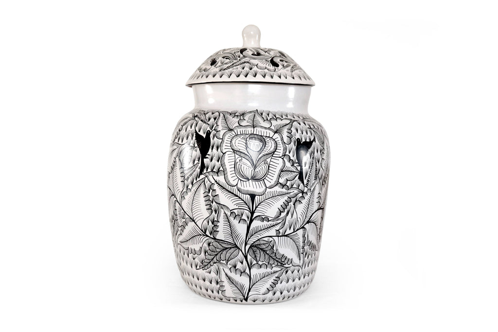 Water Jar Flowers and Birds - Huancito - 18.3 in. Pablo Huancito