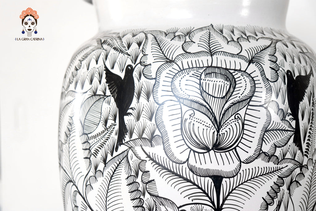 Water Jar Flowers and Birds - Huancito - 18.3 in. Pablo Huancito