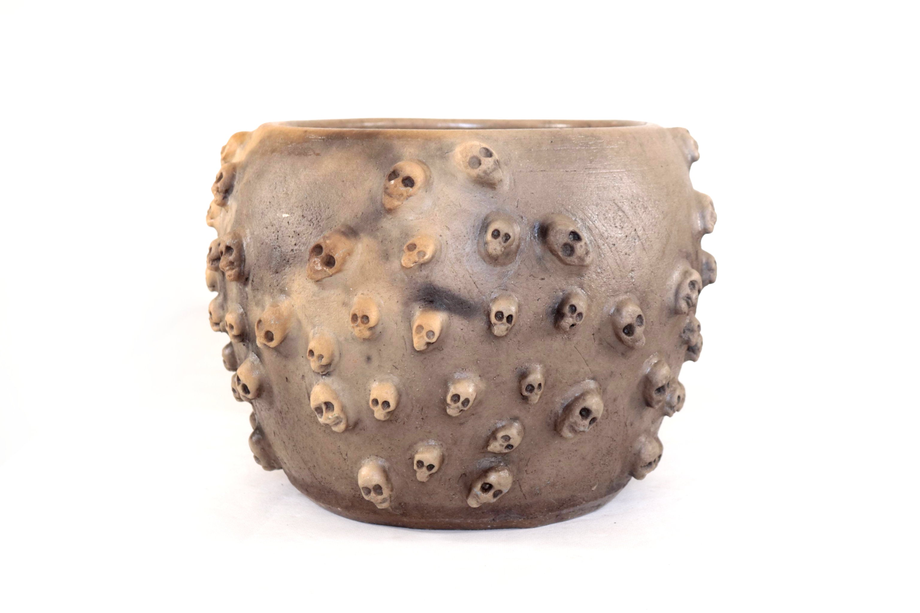Planter Clay with Skulls - 8.8 in. Atzompa