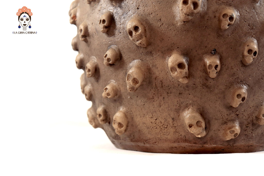 Planter Clay with Skulls - 8.8 in. Atzompa
