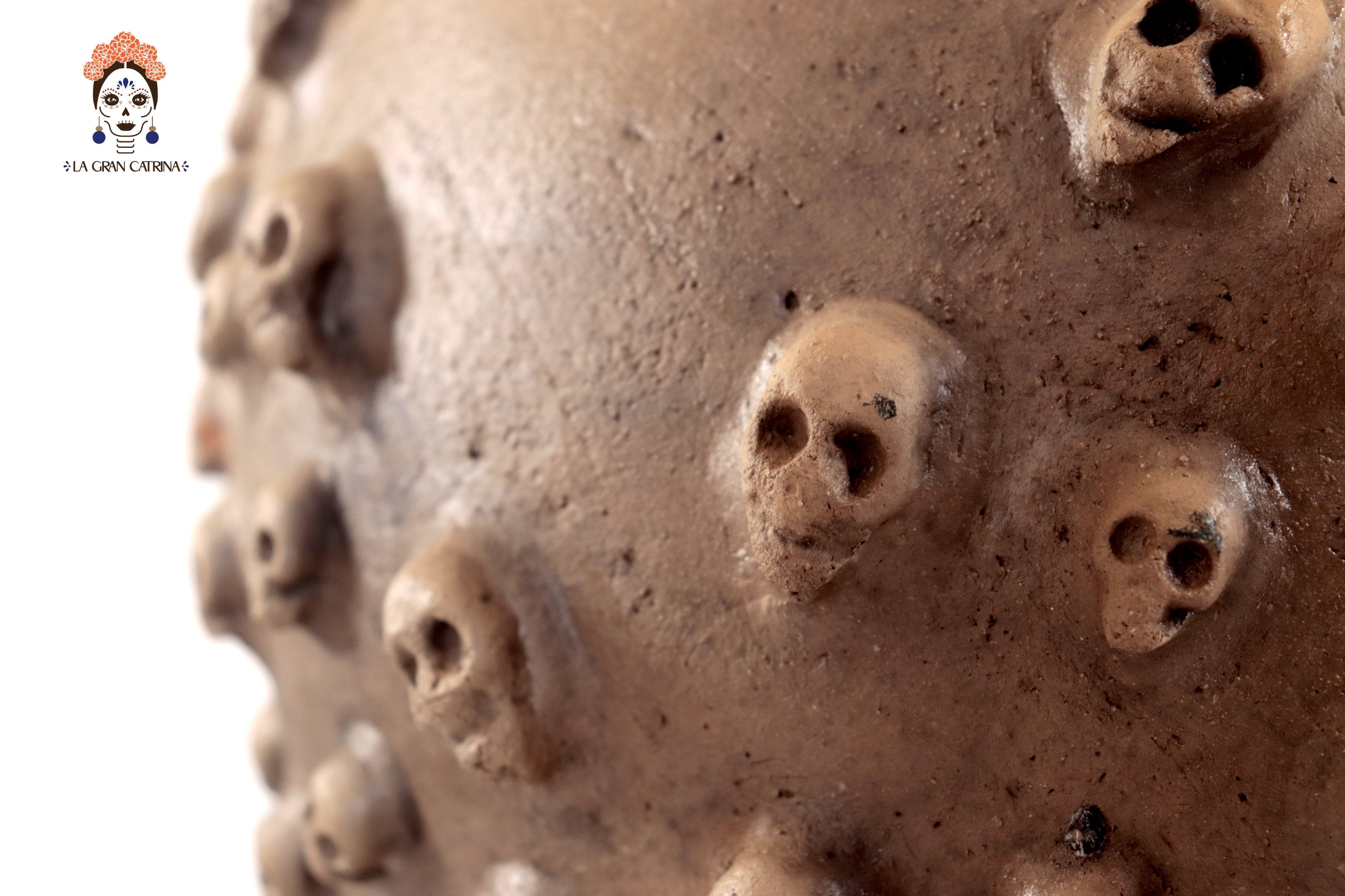 Planter Clay with Skulls - 8.8 in. Atzompa
