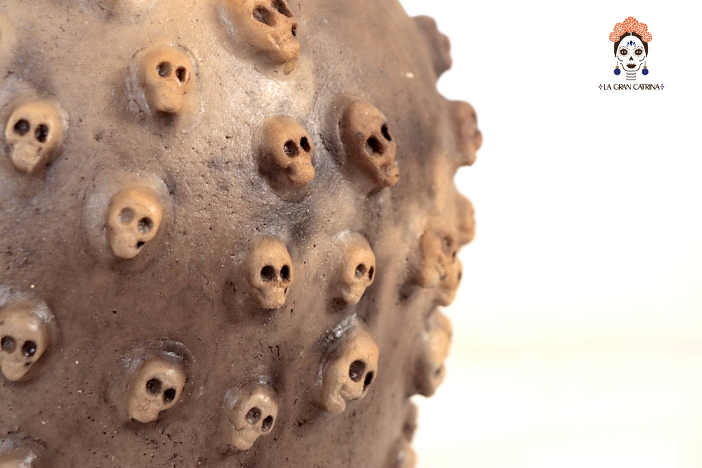 Planter Clay with Skulls - 8.8 in. Atzompa