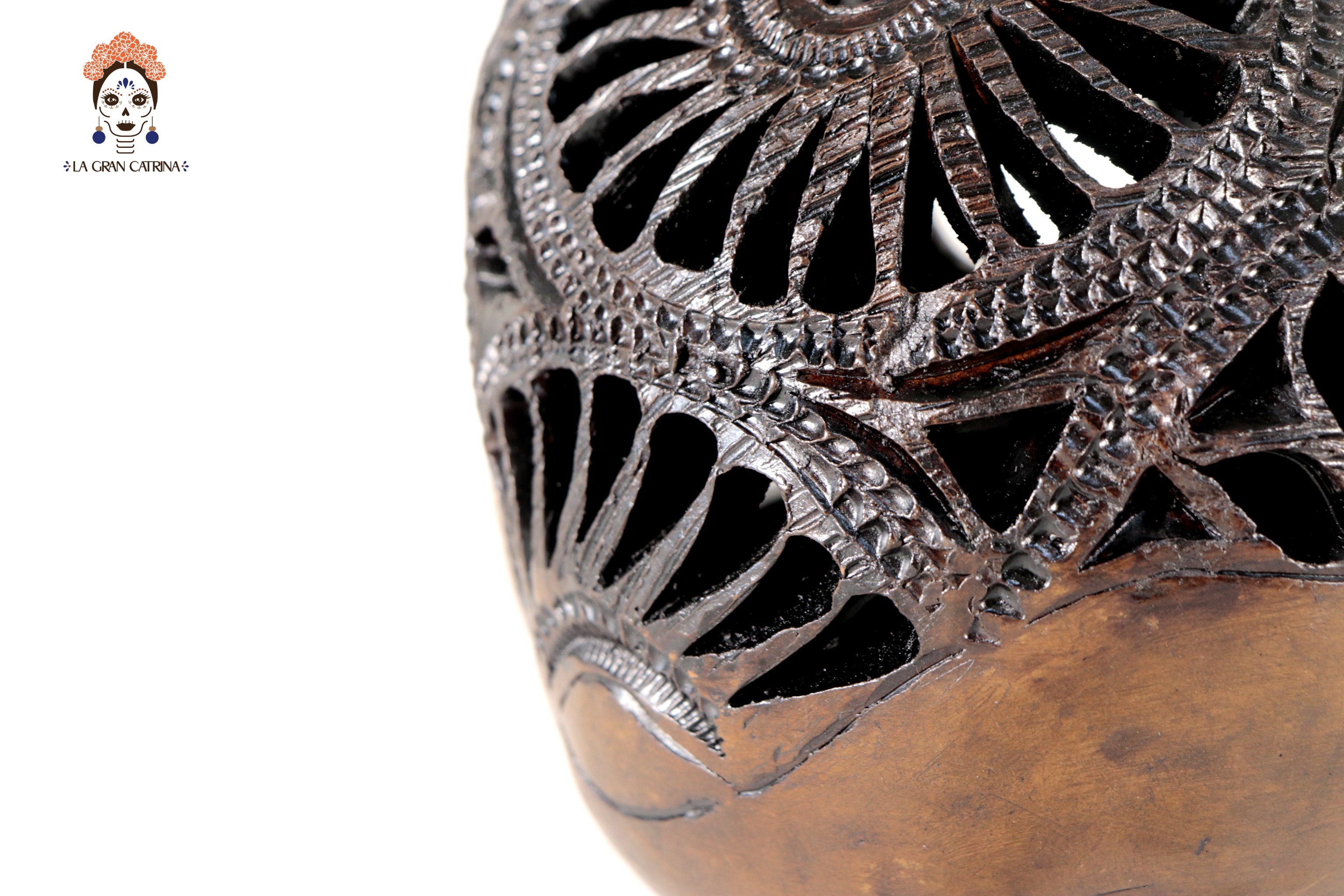 Black Clay Skull Hand-Carved 7.1 in. - in. Production Tere Oax