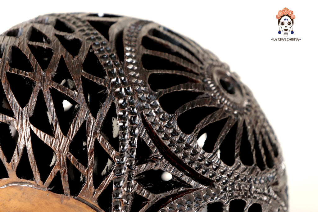 Black Clay Skull Hand-Carved 7.1 in. - in. Production Tere Oax