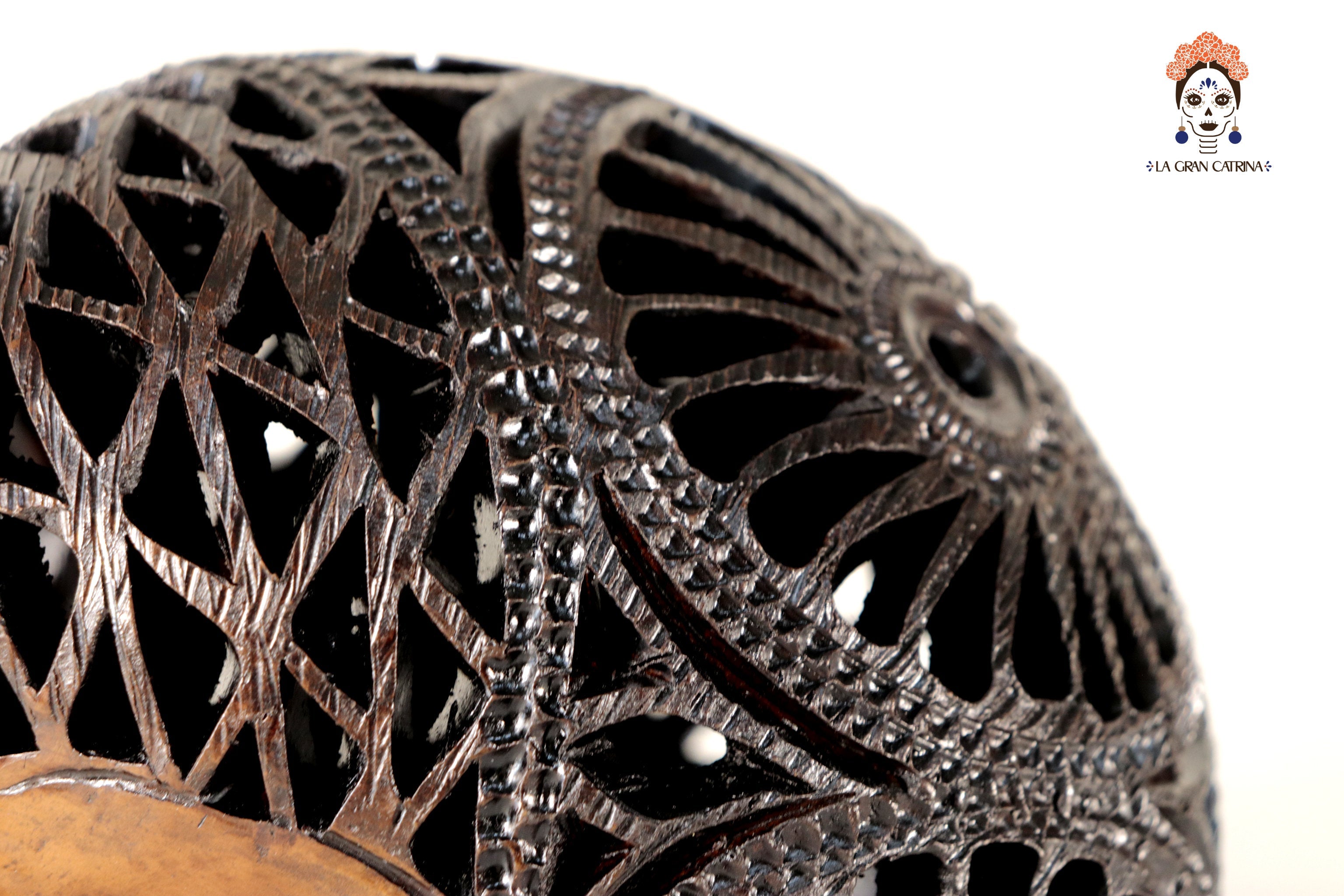 Black Clay Skull Hand-Carved 7.1 in. - in. Production Tere Oax