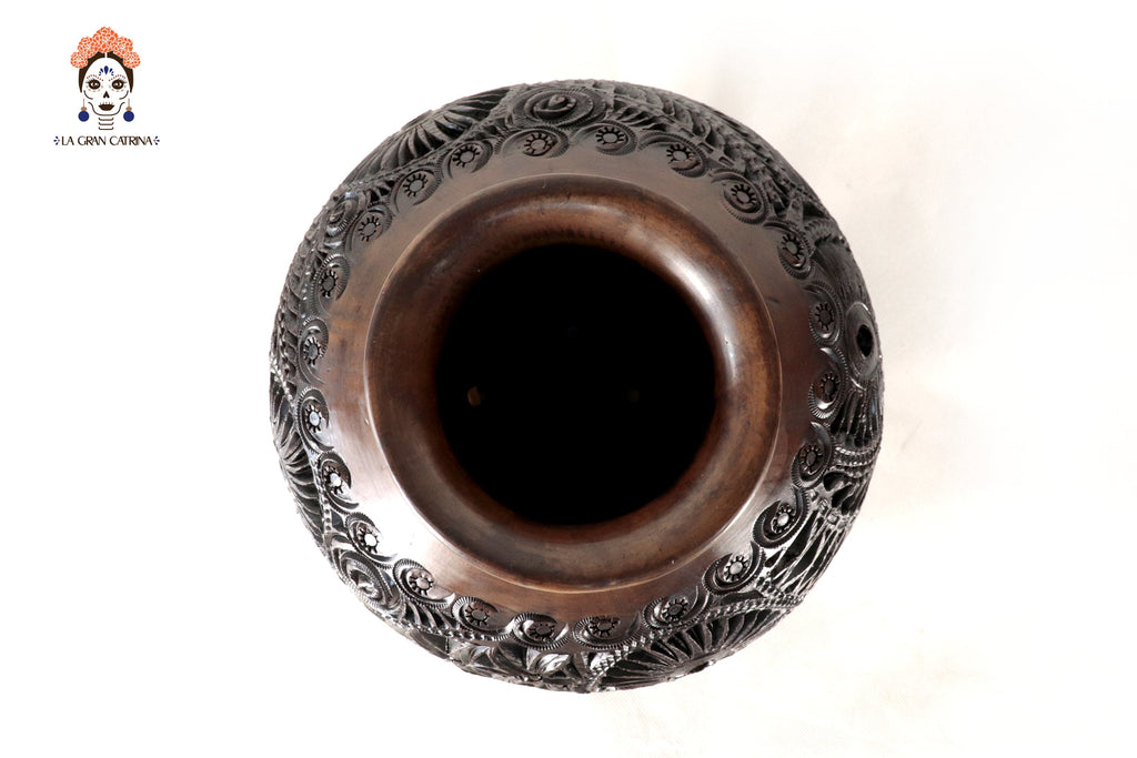 Black Clay Vase 9.4 in. Tere Oax