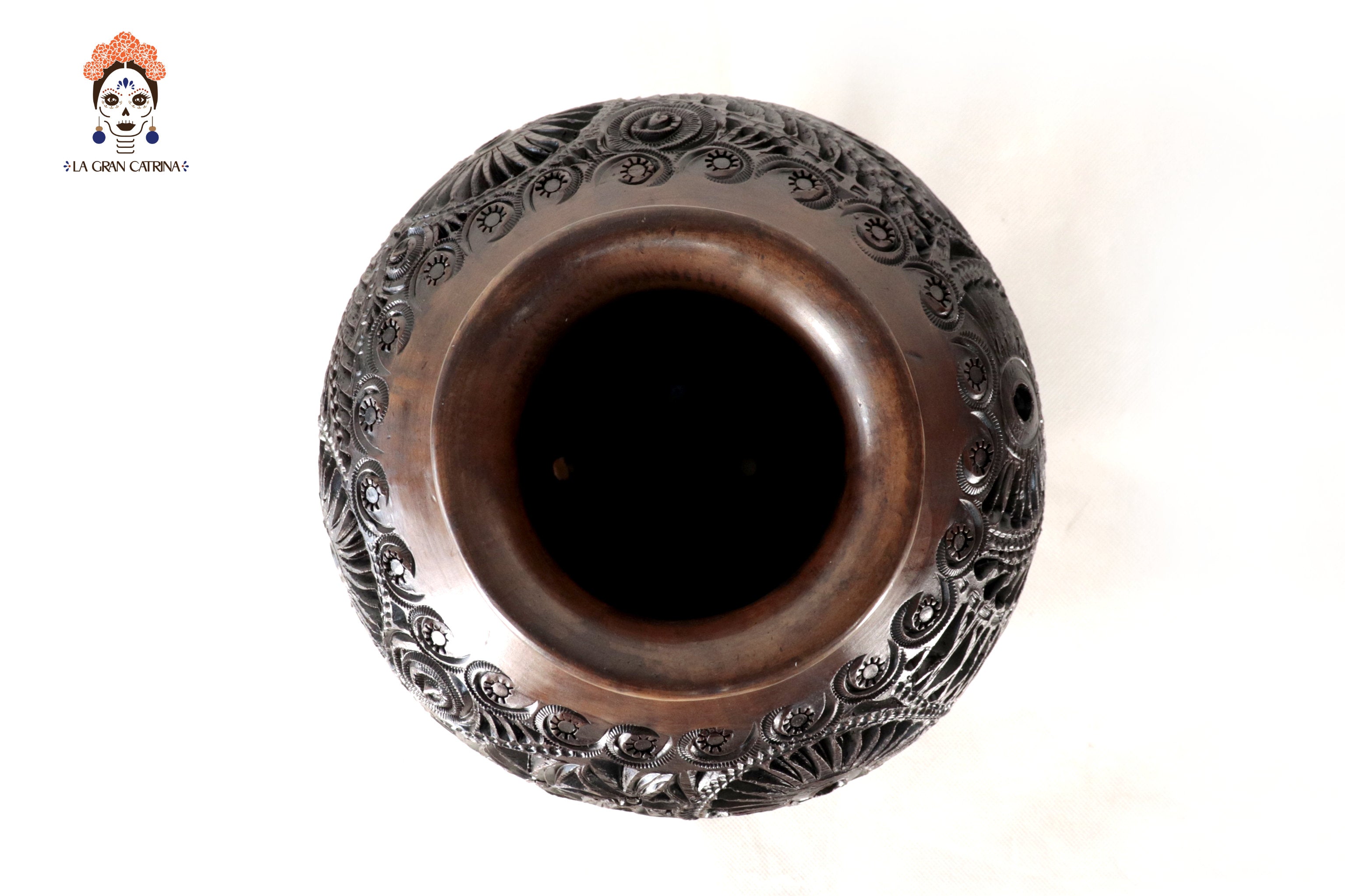 Black Clay Vase 9.4 in. Tere Oax