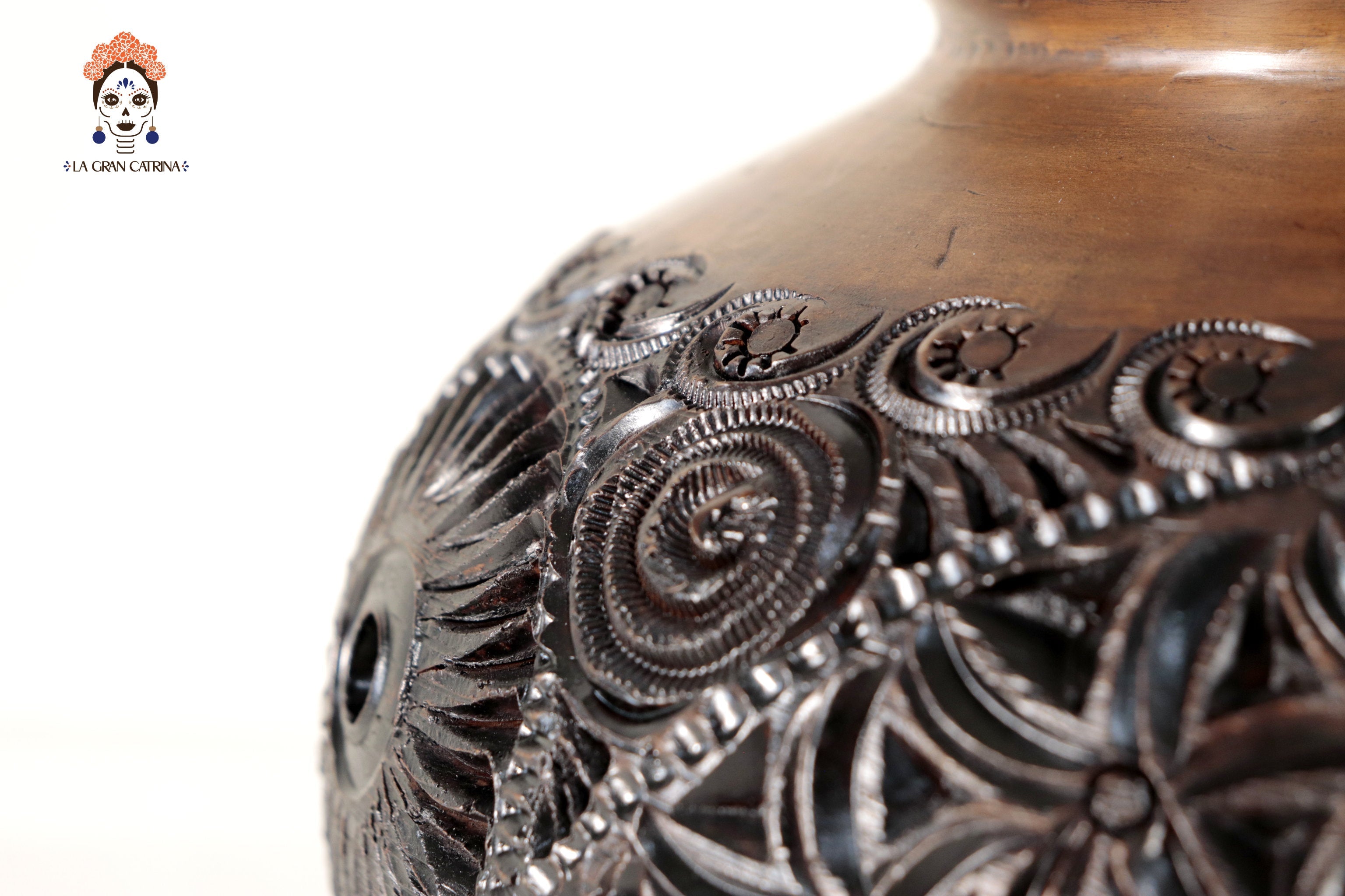Black Clay Vase 9.4 in. Tere Oax