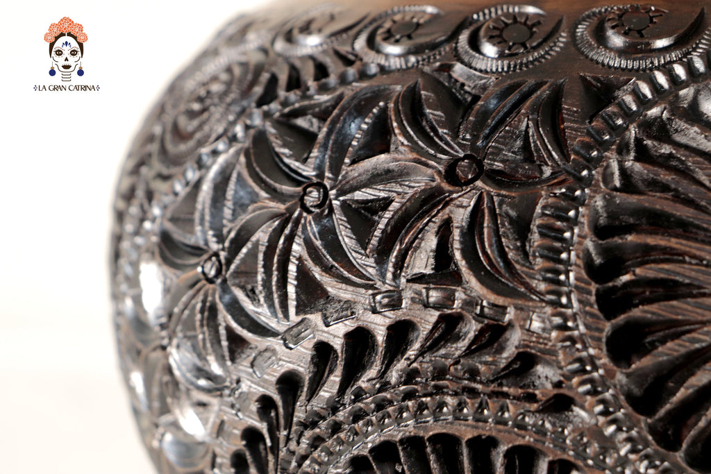 Black Clay Vase 9.4 in. Tere Oax