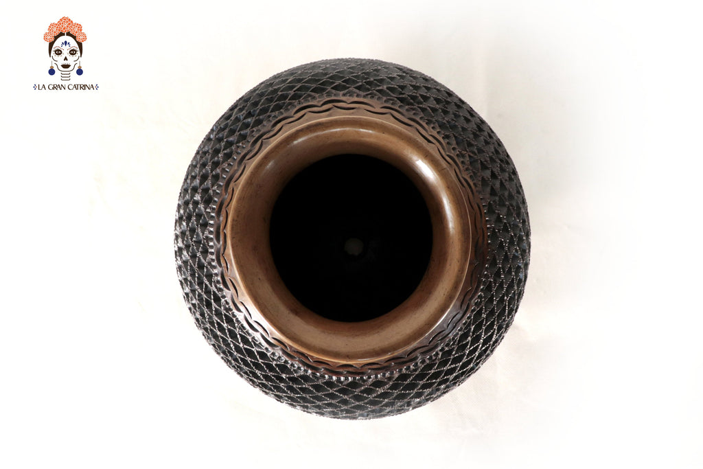Black Clay Vase II 9.4 in. - Made to Order Tere Oax
