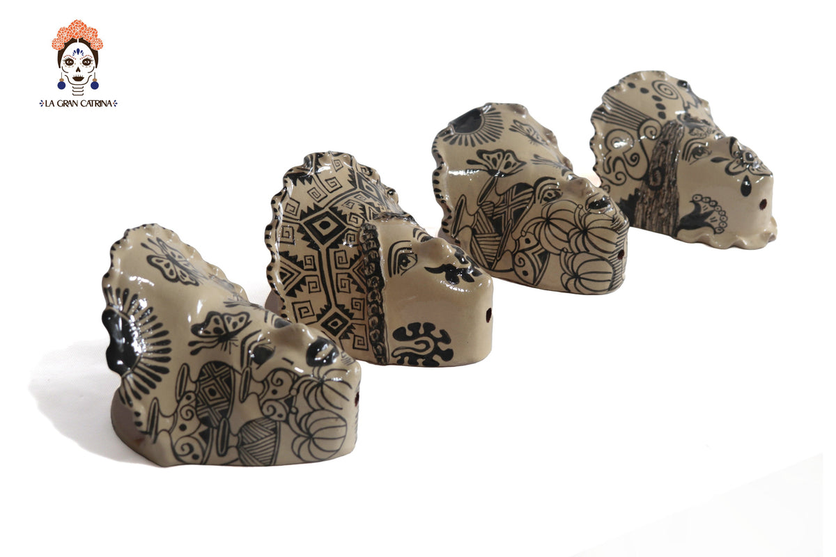 Set of planters child face - 4 pieces Tzintzuntzan