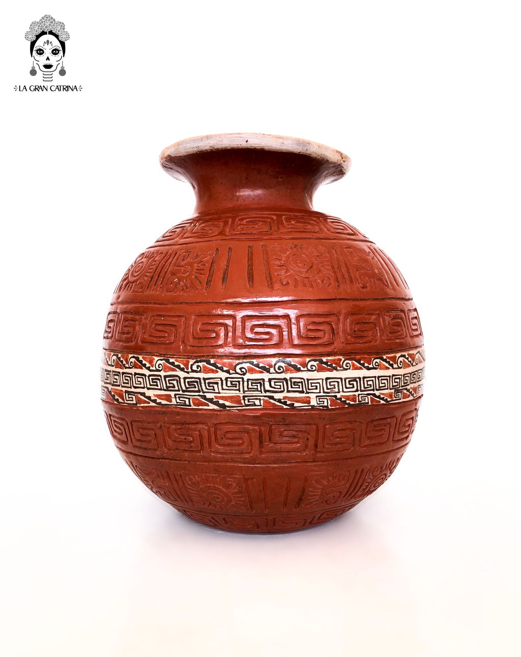 Cerámica roja esférica - 12.2 in. Ceramica Tzint
