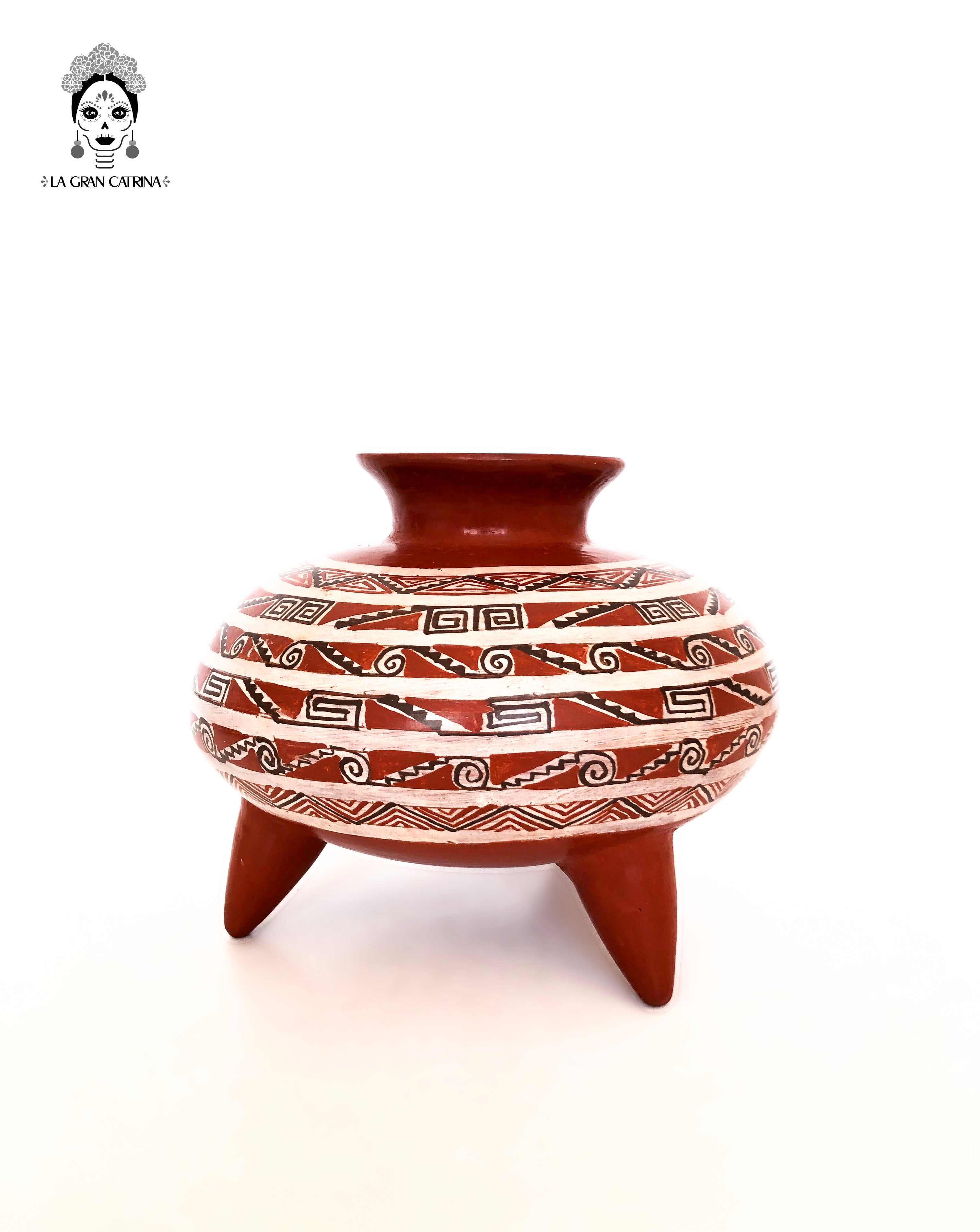 Cerámica roja ornamental - 9.4 in. Ceramica Tzint