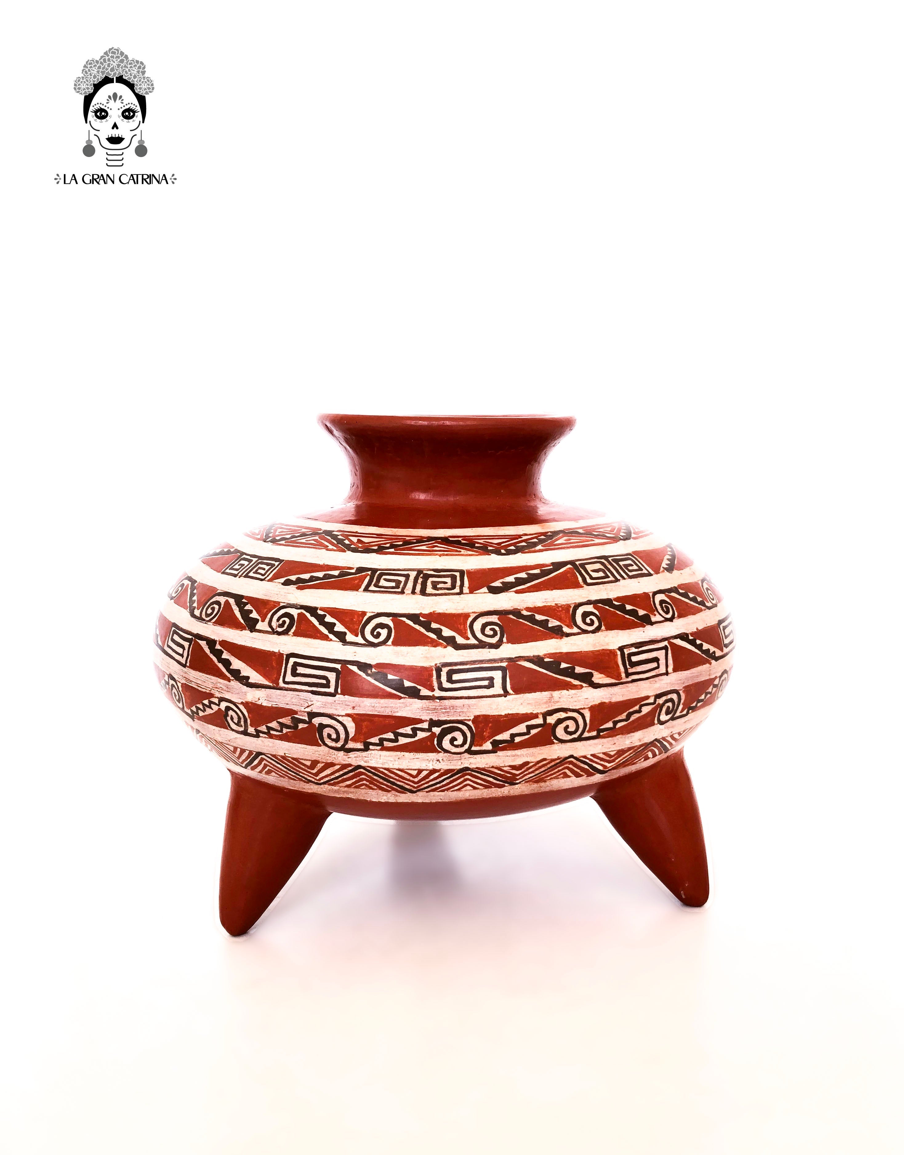 Cerámica roja ornamental - 9.4 in. Ceramica Tzint