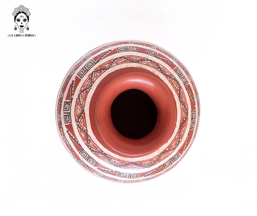 Cerámica roja ornamental - 9.4 in. Ceramica Tzint